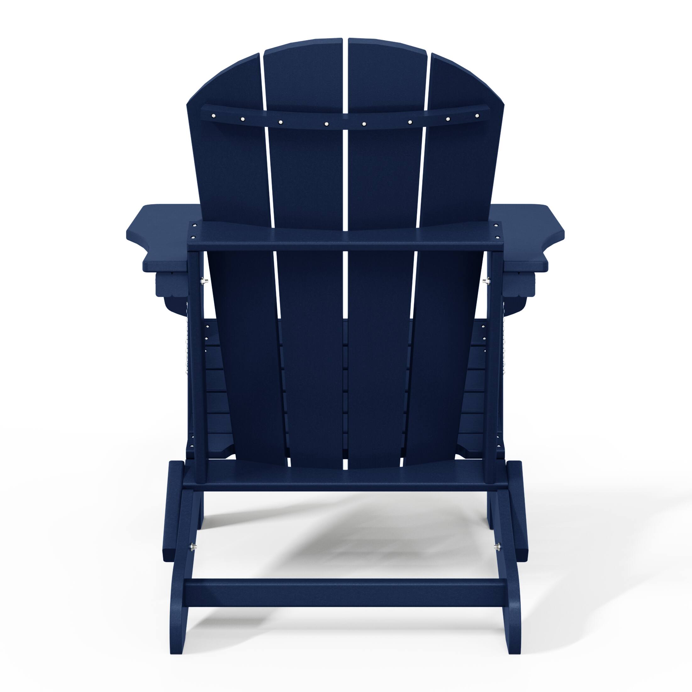 Alt View 2. WestinTrends - WestinTrends Malibu Outdoor HDPE Folding Poly Adirondack Chairs (Set of 4) - Navy Blue.