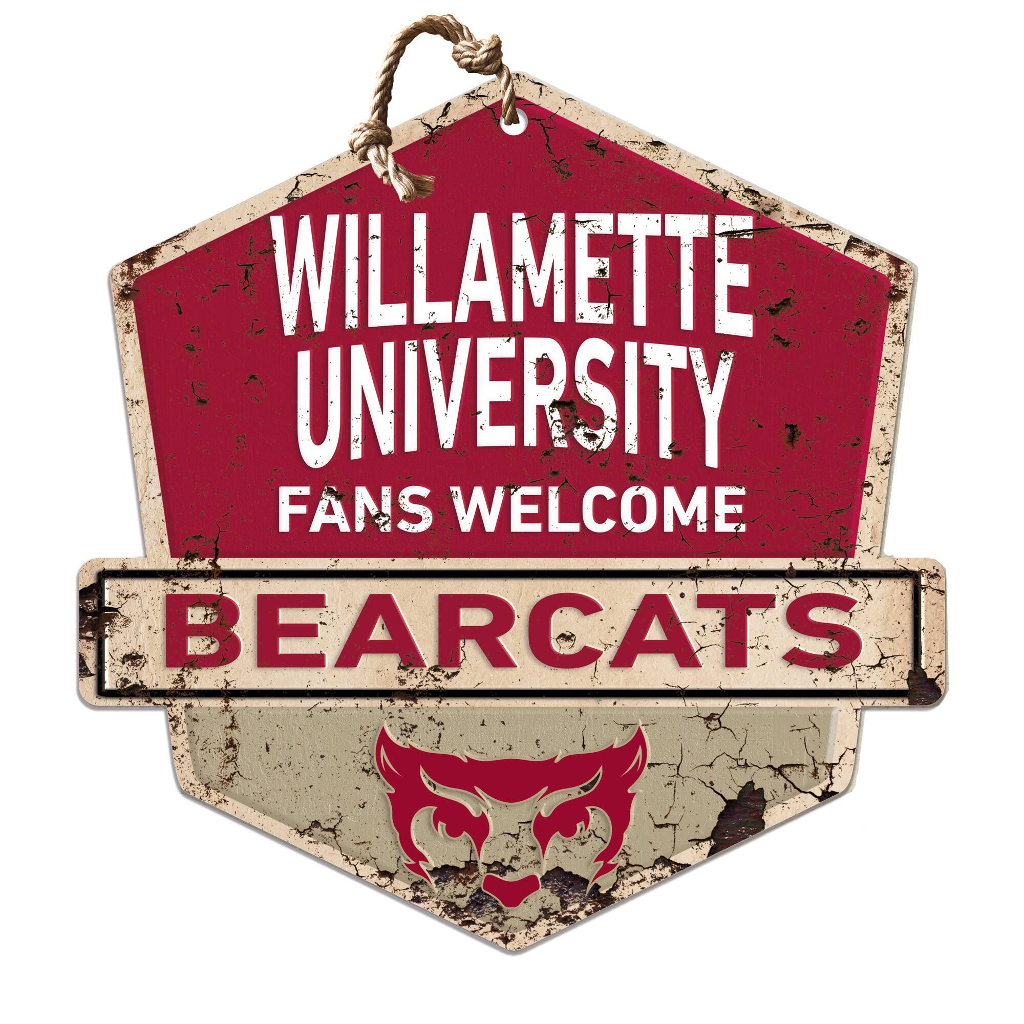 Willamette Bearcats 20" x 20" Fans Welcome Badge Sign