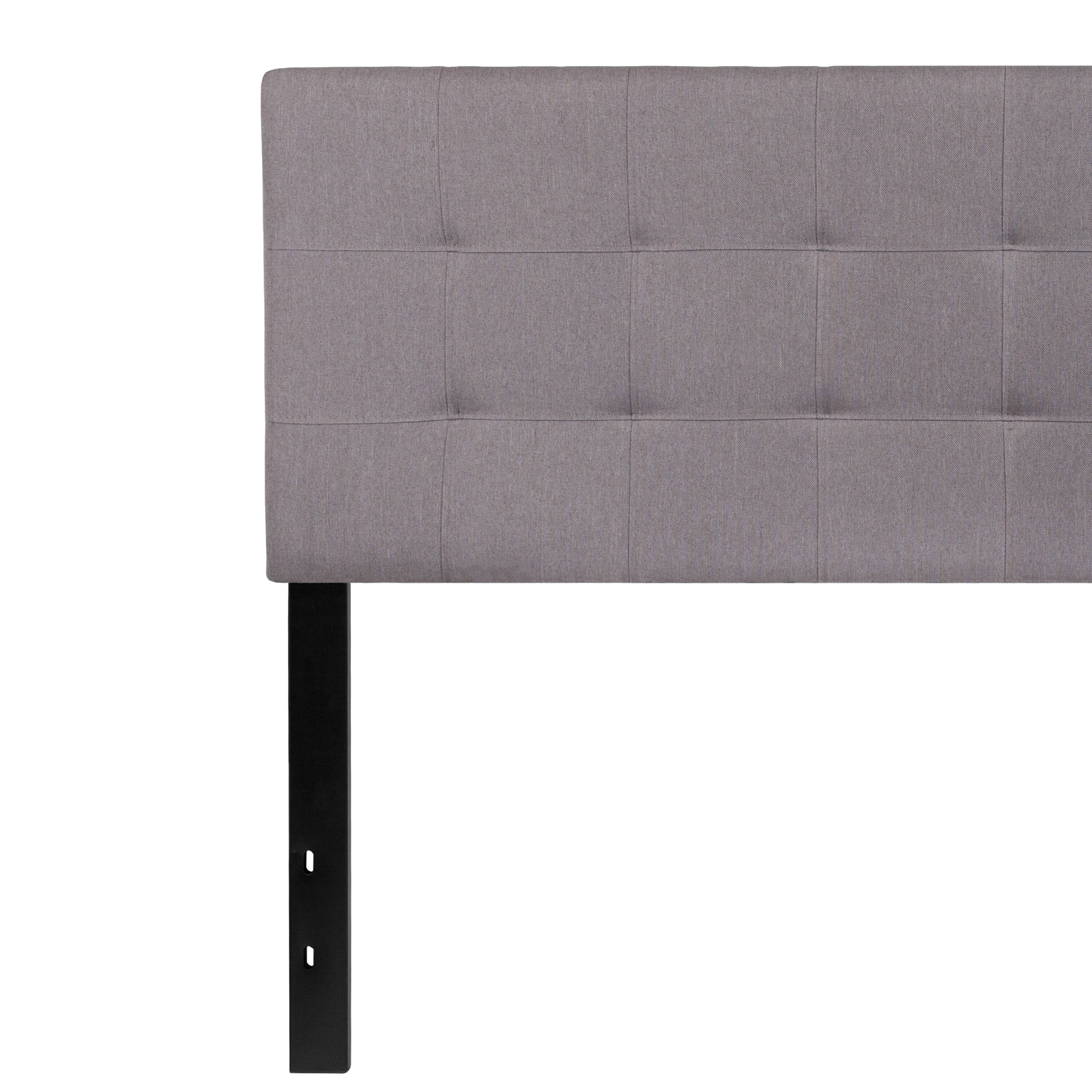 Alt View 7. Emma + Oliver - Quilted Tufted Upholstered Headboard - Light Gray.