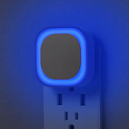 Dazzed Corner - 2 Pack Plug-In Night Light, Auto Dusk to Dawn, Soft Glow, Dimmable Diffused Light - Blue