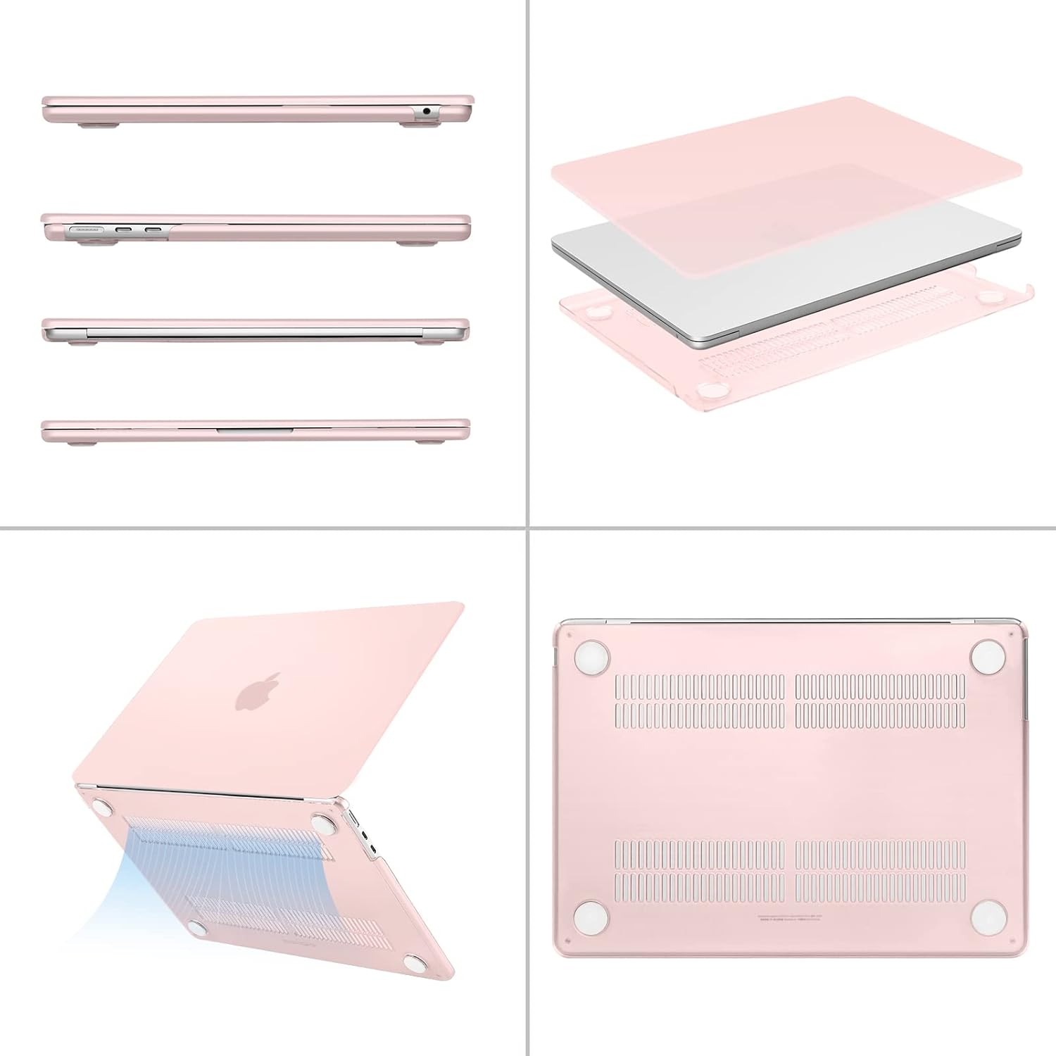 Alt View 1. mosiso - Case for 13-inch MacBook Air M5 A3449 M4 A3240 M3 A3113 M2 A2681 with Keyboard Cover Screen Protector and Pouch - Chalk Pink.