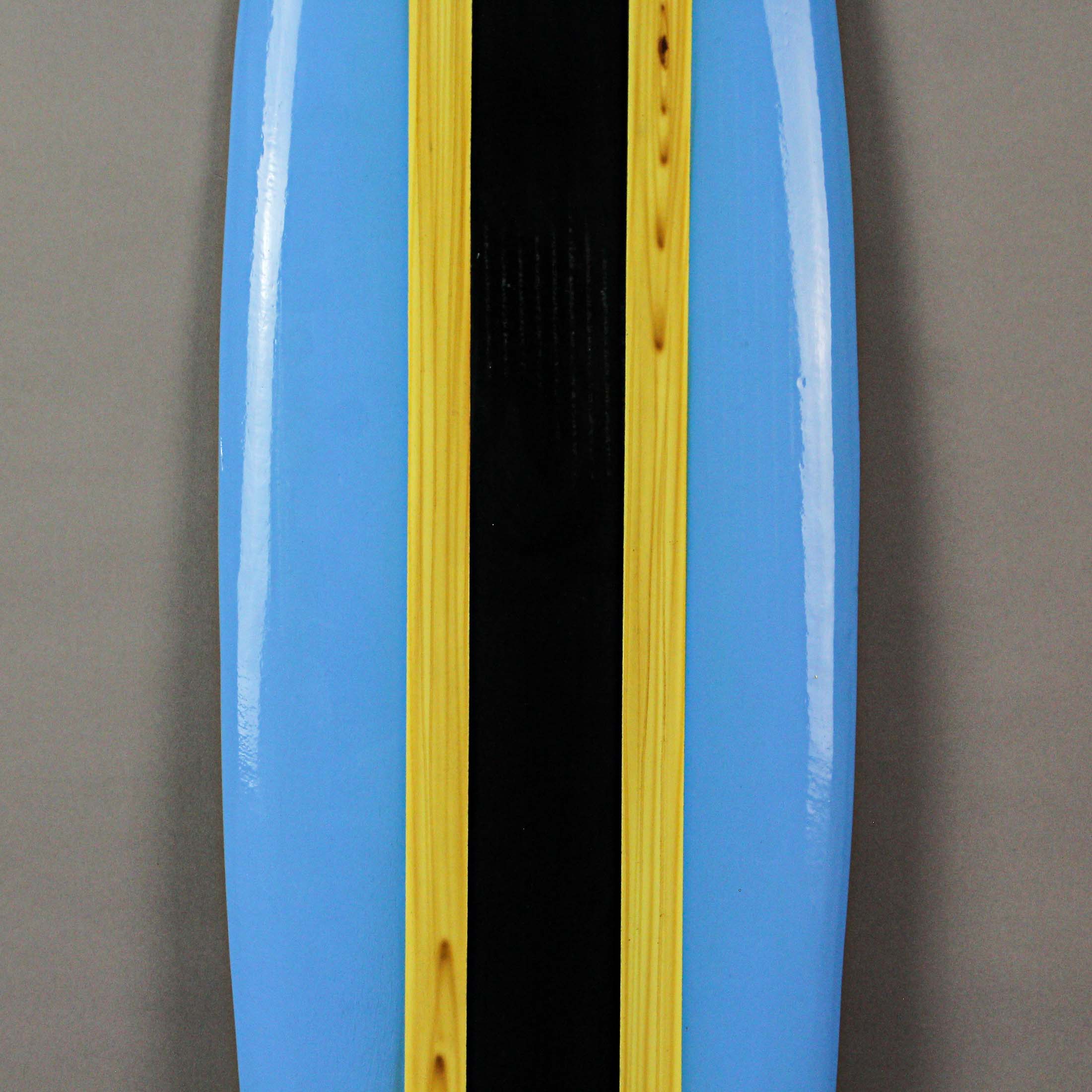 Alt View 3. Chesapeake Bay - Striped Wooden Surfboard Wall Hanging 39 inch Beach Décor - Blue.