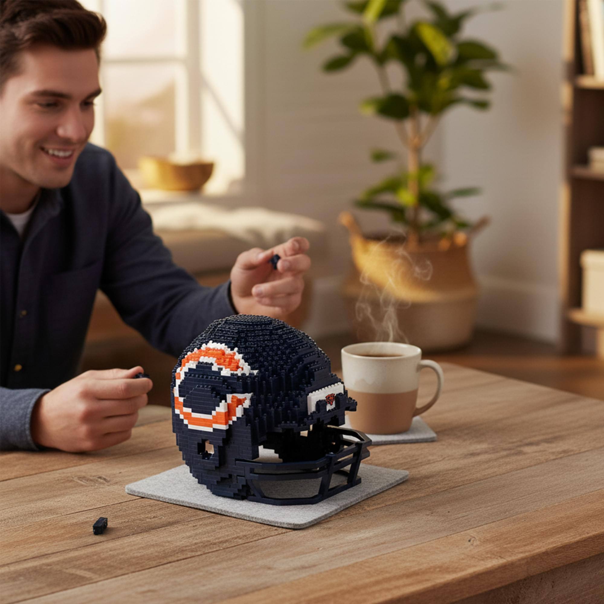 Alt View 5. Forever Collectibles - Chicago Bears NFL FOCO BRXLZ Helmet Building Block Set - Blue.