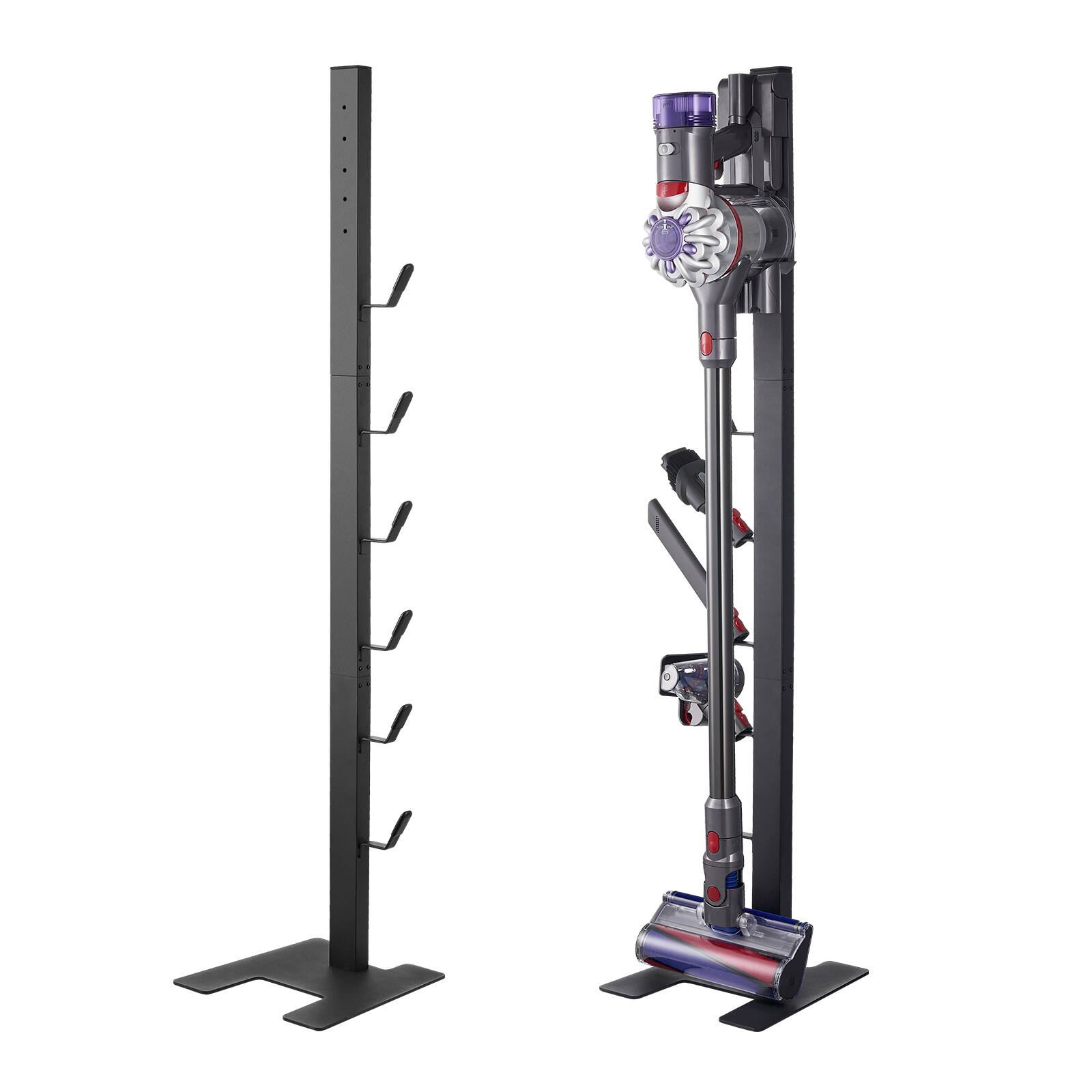 Alt View 5. VEVOR - Vacuum Stand for Dyson Multi-Models Stable Storage Bracket Holder with 6 Hooks - Black.