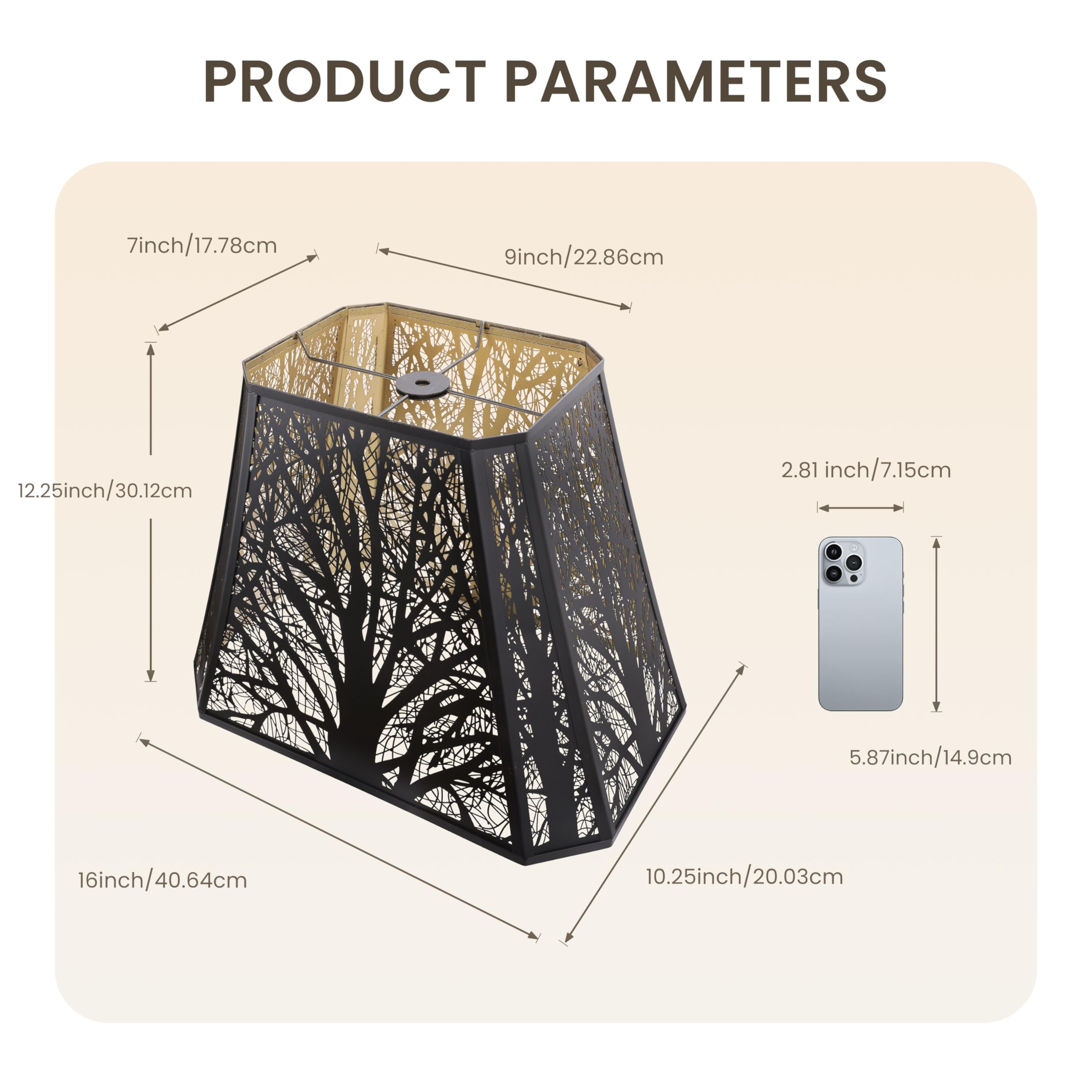 PRODUCT PARAMETERS

7inch/17.78cm
9inch/22.86cm
12.25inch/30.12cm
16inch/40.64cm
10.25inch/20.03cm
2.81 inch/7.15cm
5.87inch/14.9cm