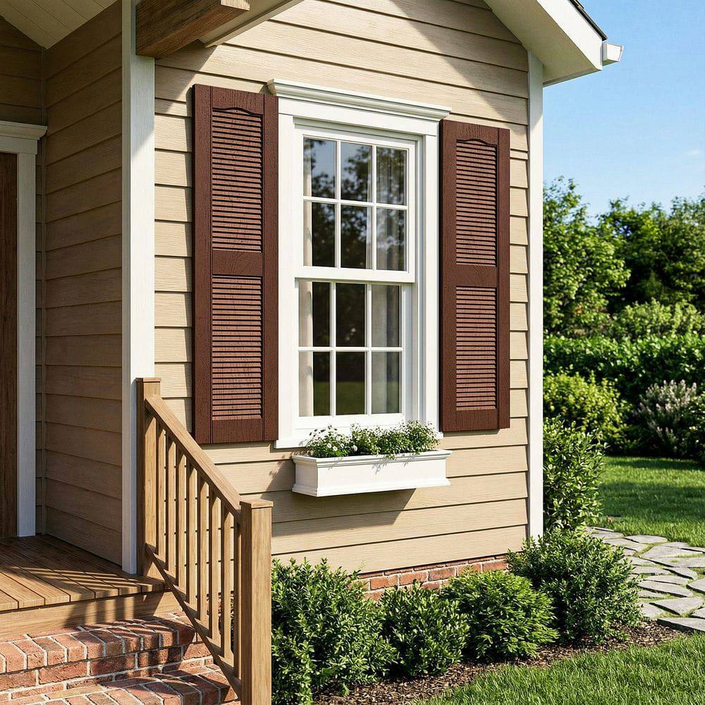 Alt View 5. Kadyn - Decorative Faux Shutters, Sturdy, Hassle-Free Design for Indoor & Outdoor Use, 14"x51", Red - Red.