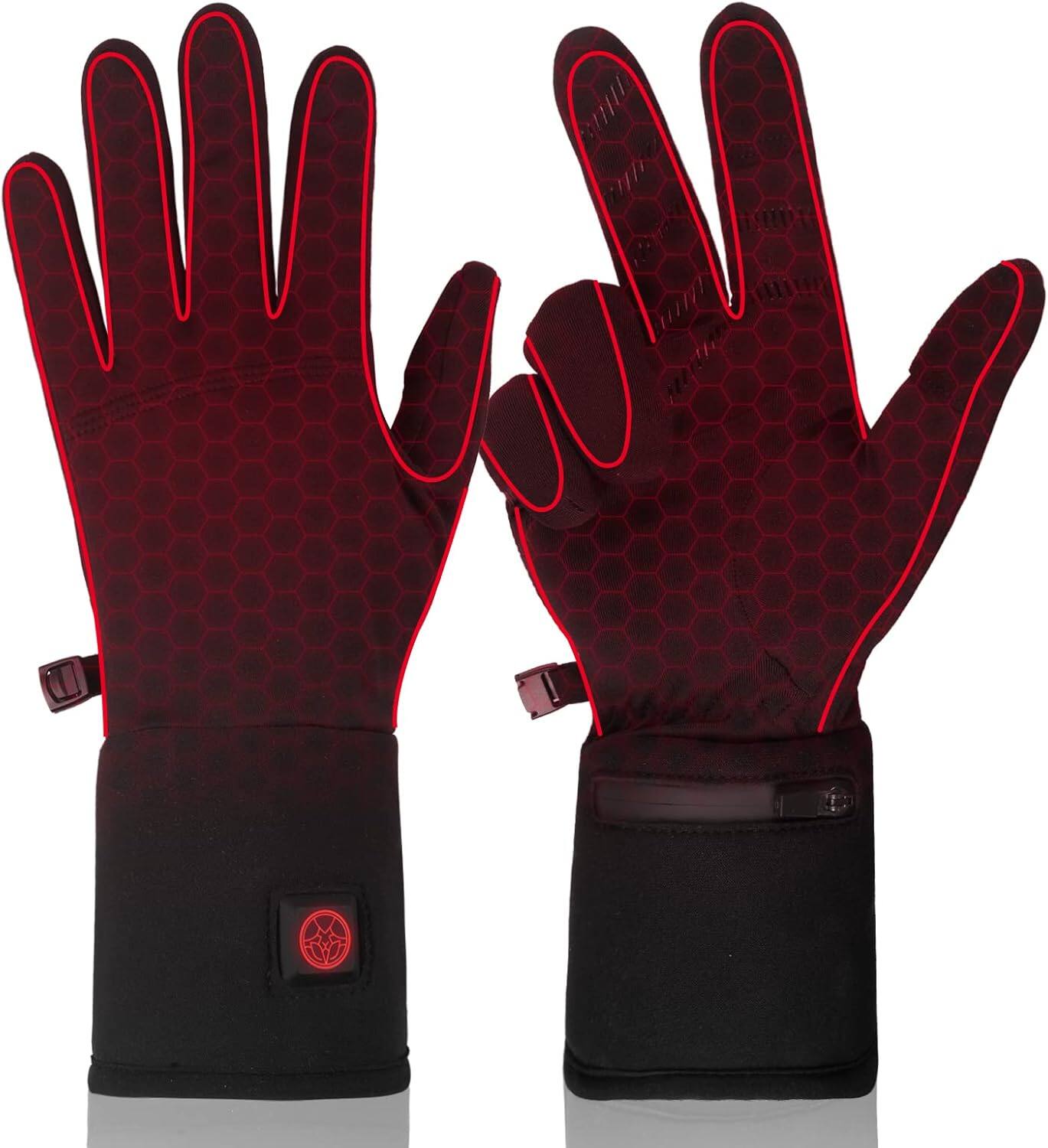 Cozy Serene - Heated Gloves for Men, New pgradepgraded Rechargeable 6000mAh Heated Gloves, Touchscreen Waterproof - default