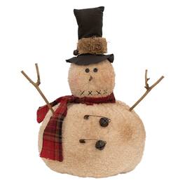 BreeBe - Roly Poly Primitive Snowman Tree Topper - Multicolor
