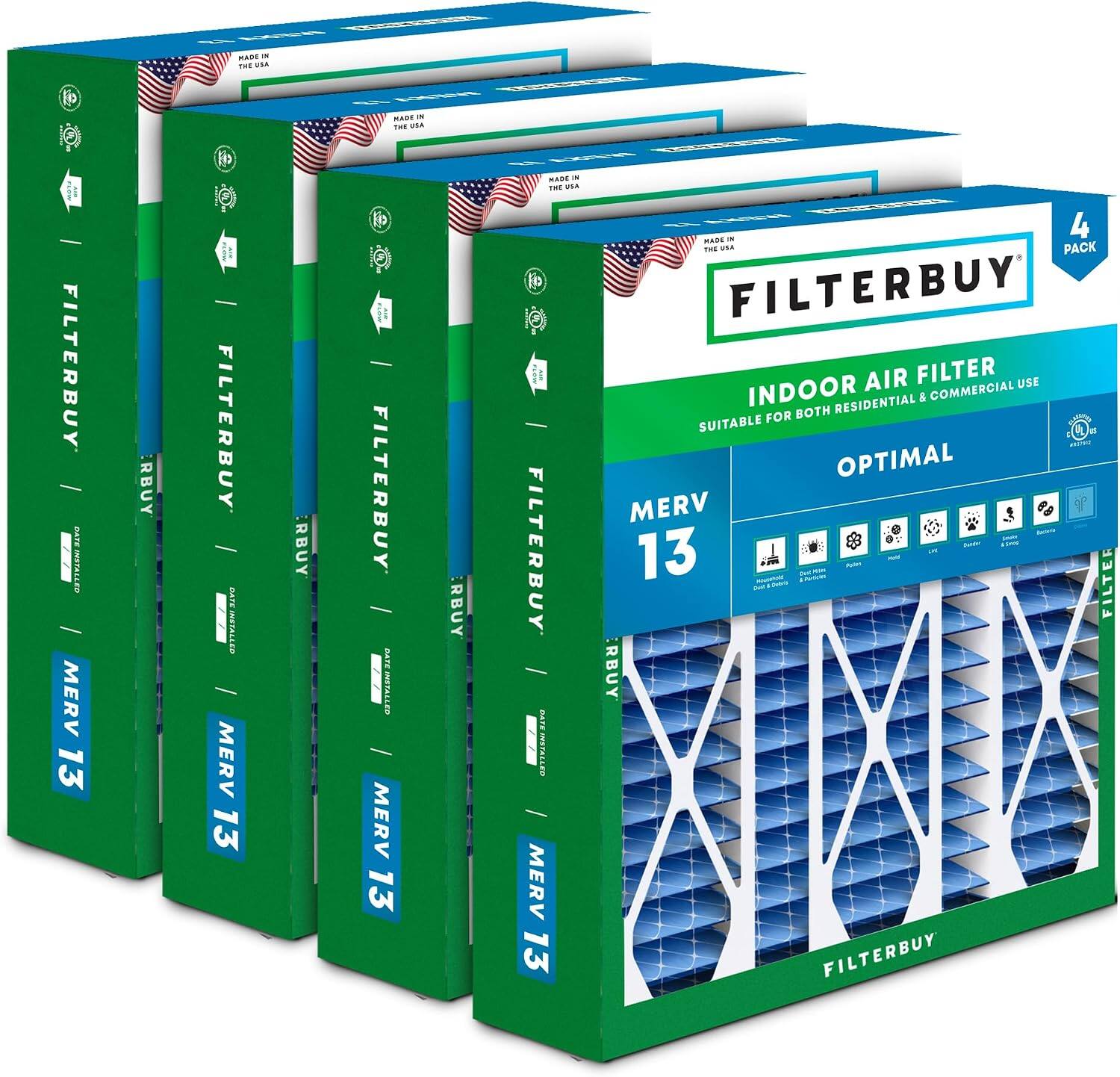 MADE IN THE USA  
MADE IN THE USA  
MADE IN THE USA  
FILTERBUY DATE INSTALLED MERV 13  
RBUY  
FILTERBUY DATE INSTALLED MERV 13  
RBUY  
FILTERBUY DATE INSTALLED MERV 13  
IN 4 MADE THE USA PACK FILTERBUY MOHO AIR FILTER USE INDOOR RESIDENTIAL & COMMERCIAL FOR BOTH SUITABLE CLASSIFICH UL on 201712 OPTIMAL MERV 13 - FILTER RBUY RBUY DATE INSTALLED 13 MERV XMX FILTERBUY