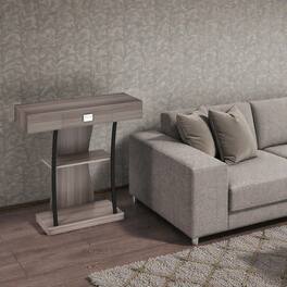 Hivvago - Space-Saving Console with Drawer and Multi-Layer Shelf Design - Gray