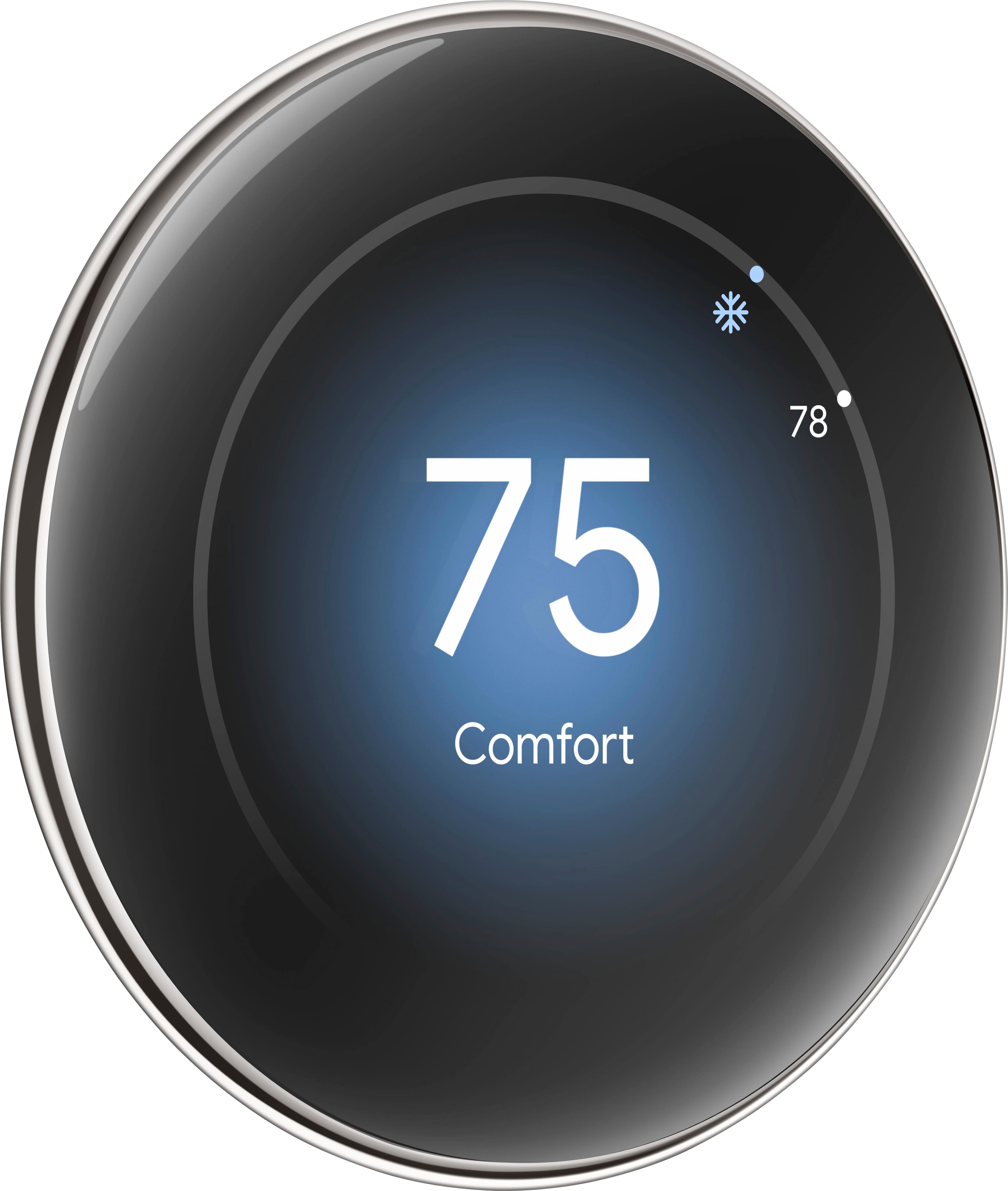 Angle. Google - Nest Learning Thermostat (4th gen) with Nest Temperature Sensor (2nd gen) - Polished Silver.