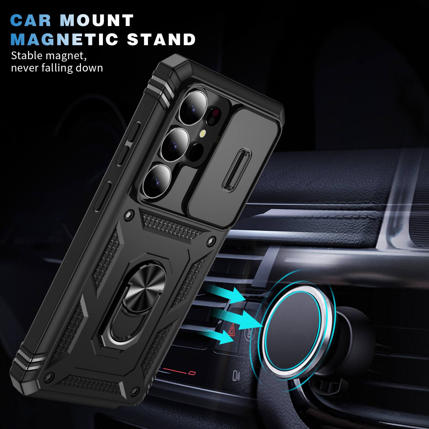 CAR MOUNT MAGNETIC STAND  
Stable magnet, never falling down