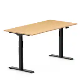 FlexiSpot - E7 60''W Electric Adjustable Standing Desk, /Black - Bamboo