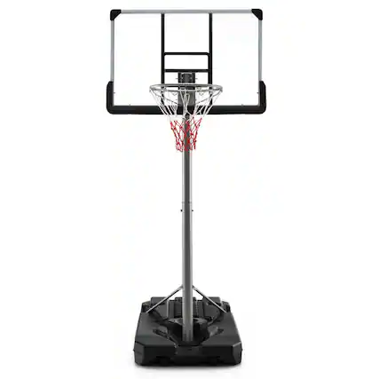 Front. SlickBlue - 50-in Backboard Basketball Hoop with 5.4–6.6 ft Height Adjustment - Black.