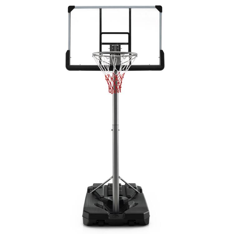 Front. SlickBlue - 50-in Backboard Basketball Hoop with 5.4–6.6 ft Height Adjustment - Black.