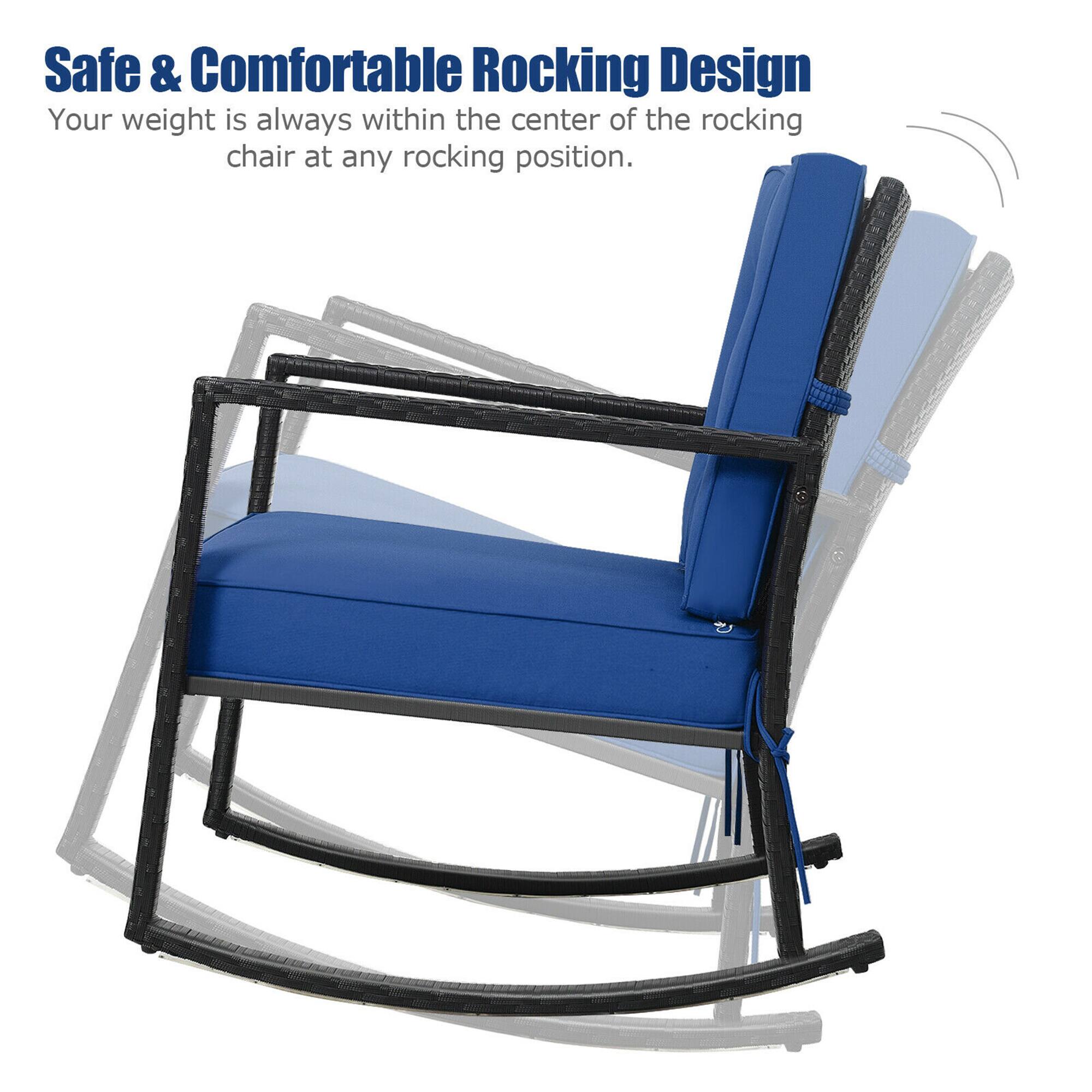 Safe & Comfortable Rocking Design  
Your weight is always within the center of the rocking chair at any rocking position.
