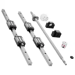 VEVOR - Linear Rail Guide Kit, HGR20, 2PCS 600 mm (23.62 inch) Linear Rails and 1PCS Ball Screw, 4PCS Slide Blocks - Silver