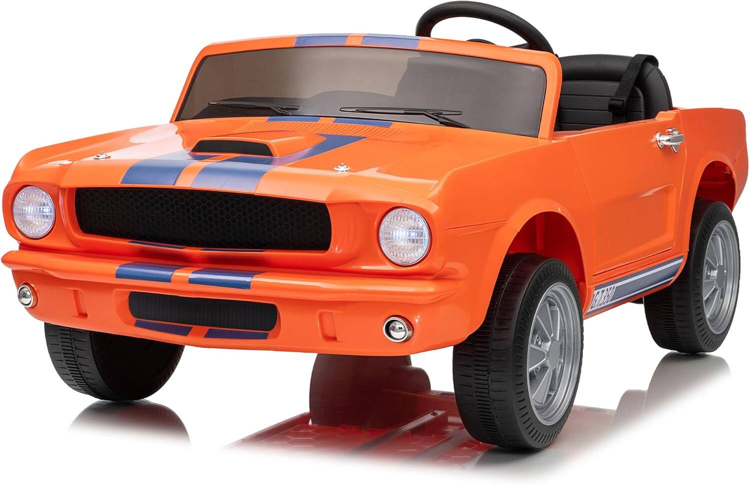 Front. Homhougo - 24V Kids Electric Ride On Car, 2 Seater Battery Powered Vehicle w/ Parent Remote, LED Lights, Music.