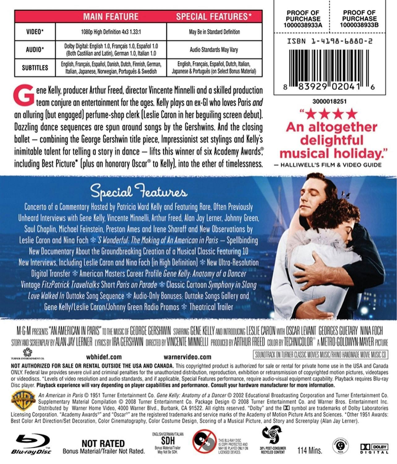 Back. An American in Paris [Blu-ray].