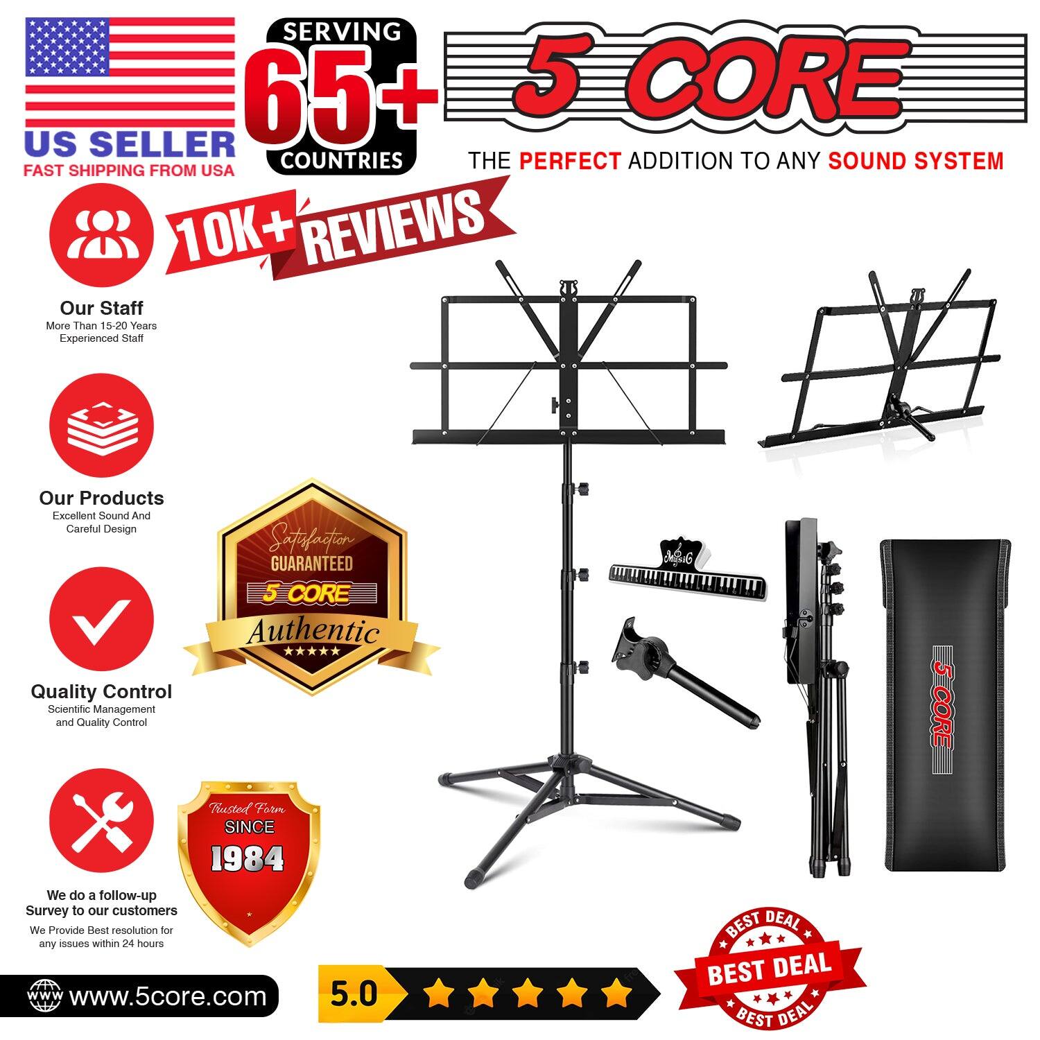 **5 CORE**

**SERVING 65+ COUNTRIES**  
**THE PERFECT ADDITION TO ANY SOUND SYSTEM**

**US SELLER**  
**FAST SHIPPING FROM USA**

**10K+ REVIEWS**

**Our Staff**  
More Than 15-20 Years Experienced Staff

**Our Products**  
Excellent Sound And Careful Design

**Quality Control**  
Scientific Management and Quality Control

**Satisfaction GUARANTEED**  
**5 CORE**  
**Authentic**

**We do a follow-up Survey to our customers**  
**We Provide Best resolution for any issues within 24 hours**

**Trusted From SINCE 1984**

**www.5core.com**

**5.0**

**BEST DEAL**  
**BEST DEAL**  
**BEST DEAL**