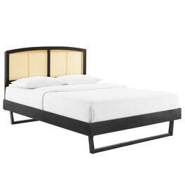 Modway - Sierra Cane and Wood Full Platform Bed With Angular Legs - Black