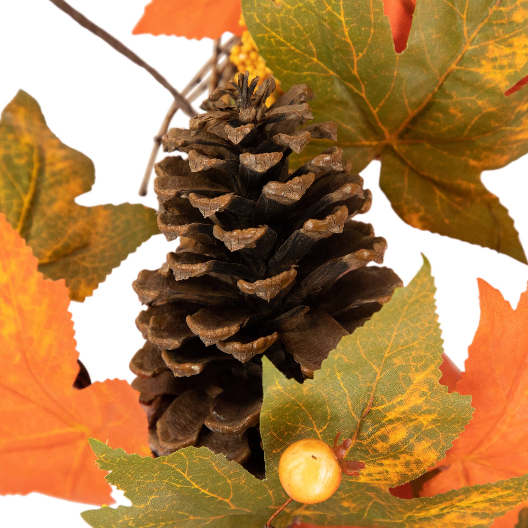 Northlight Maple Leaves Pinecones and Berries Artificial Fall Harvest ...