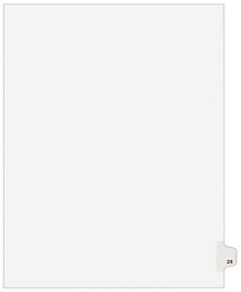 Avery - Legal Pre-Printed Paper Dividers, Side Tab #24, Style, Letter Size, 25/Pack - White