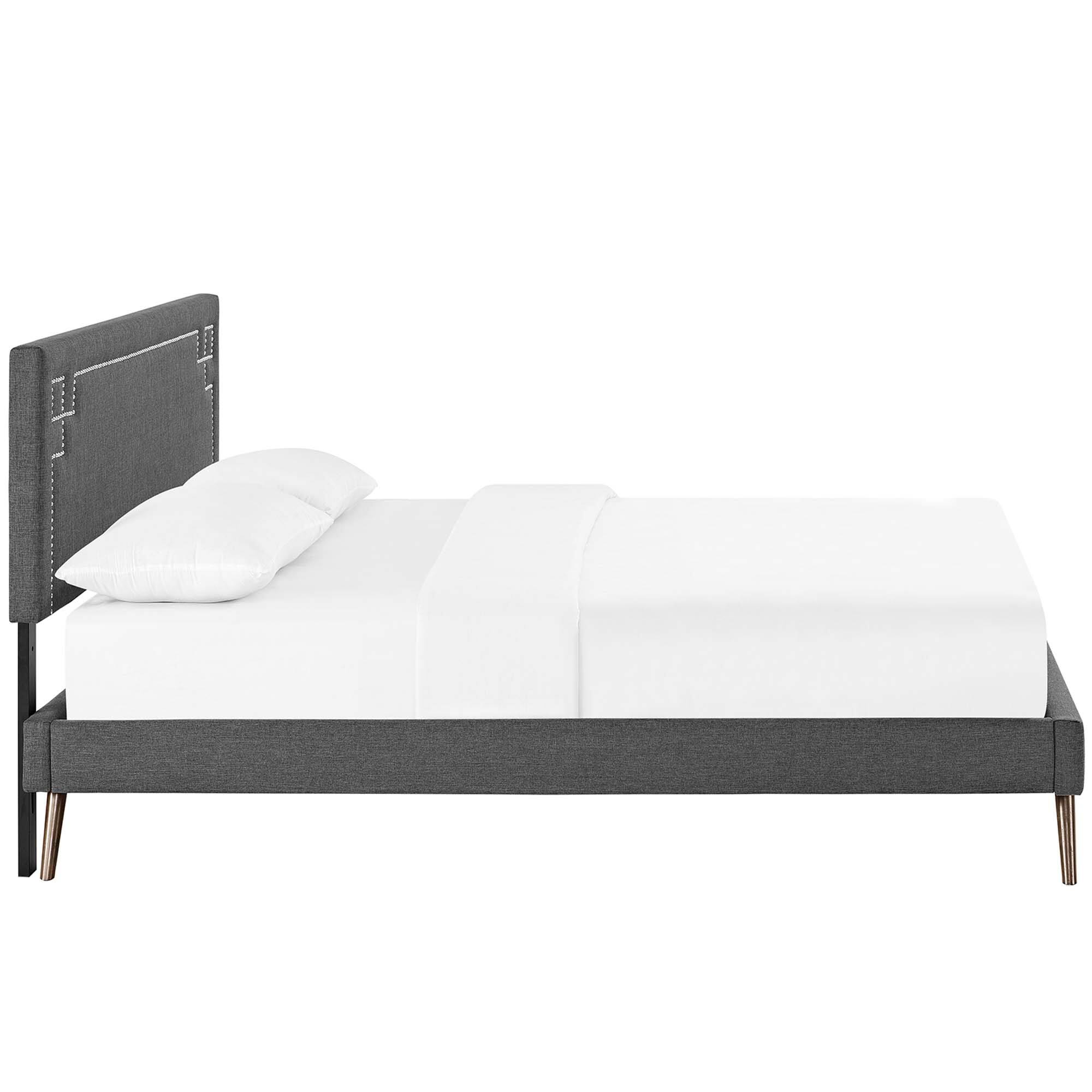 Back. Modway - Celine Channel Tufted Performance Velvet Twin Platform Bed - Red.
