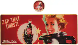 PopMarket - Fallout - XL Desk Pad & Coaster Set - Nuka-Cola - COLLECTIBLES - Multicolor
