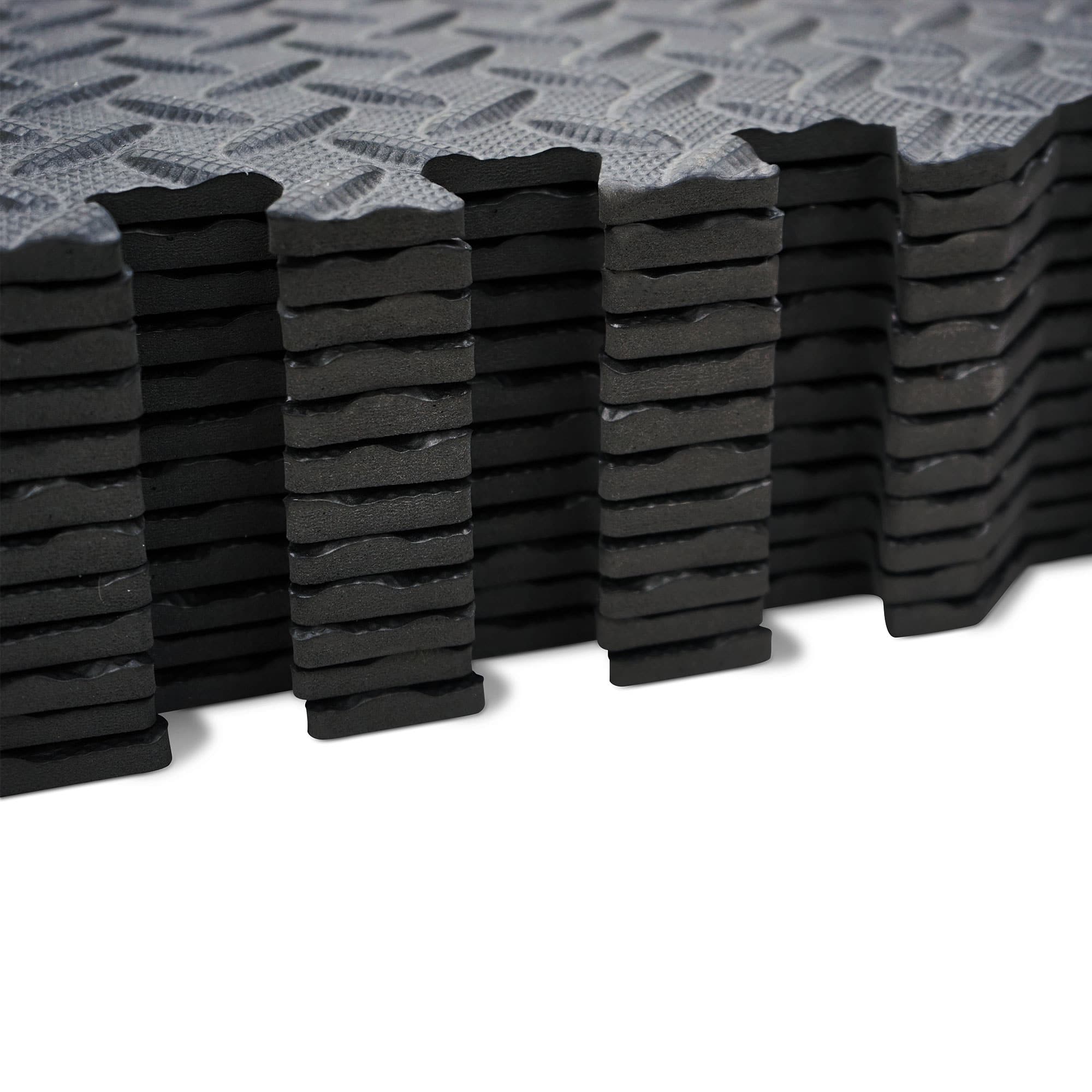 Alt View 14. Centr - Gym Flooring Exercise Mats - 96 Sq Ft - Black.