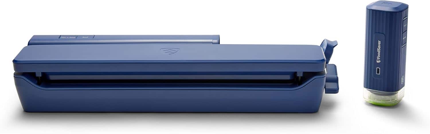FoodSaver - Handheld+ 2-in-1 Vacuum Sealing System, Handheld and Countertop Vacuum Sealer - Dark Blue