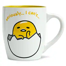 Silver Buffalo - Sanrio Gudetama "Seriously I Can't" 25oz Ceramic Mug - Yellow