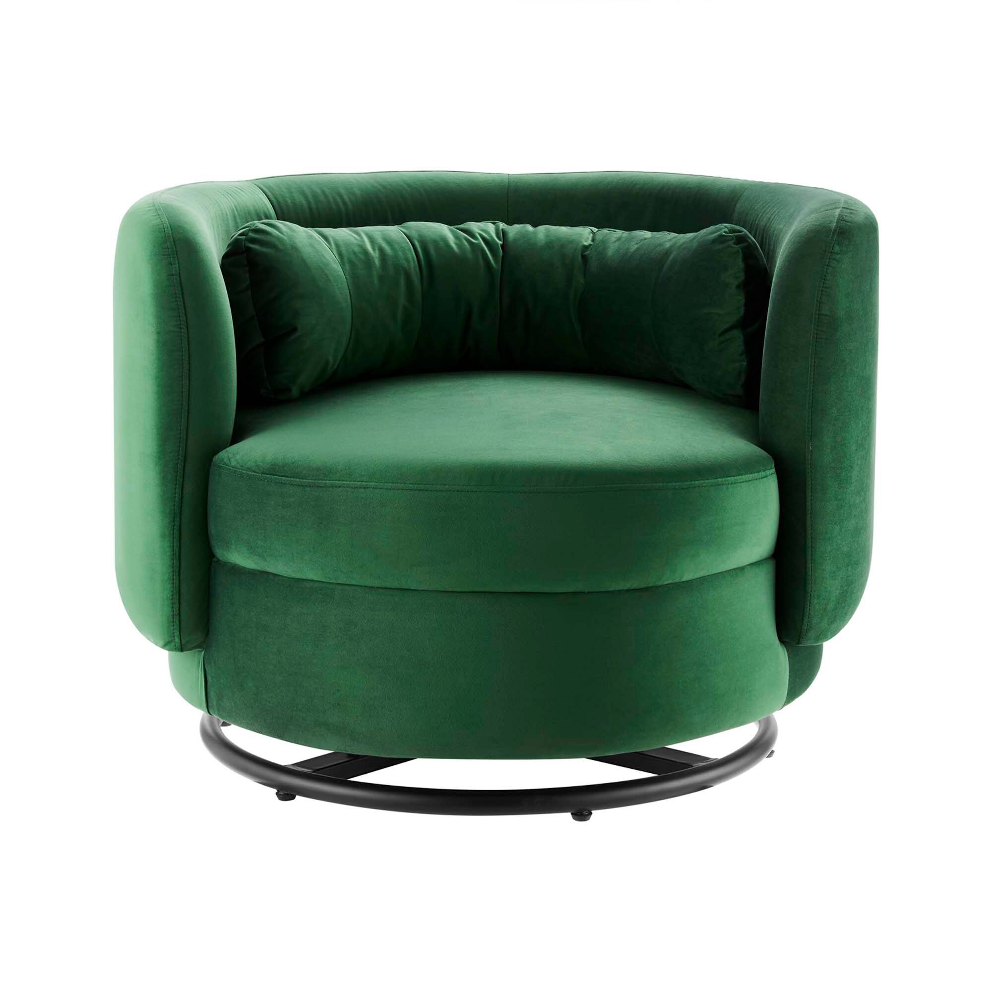 Alt View 2. Modway - Relish Performance Velvet Swivel Chair by Modway - Black Emerald.