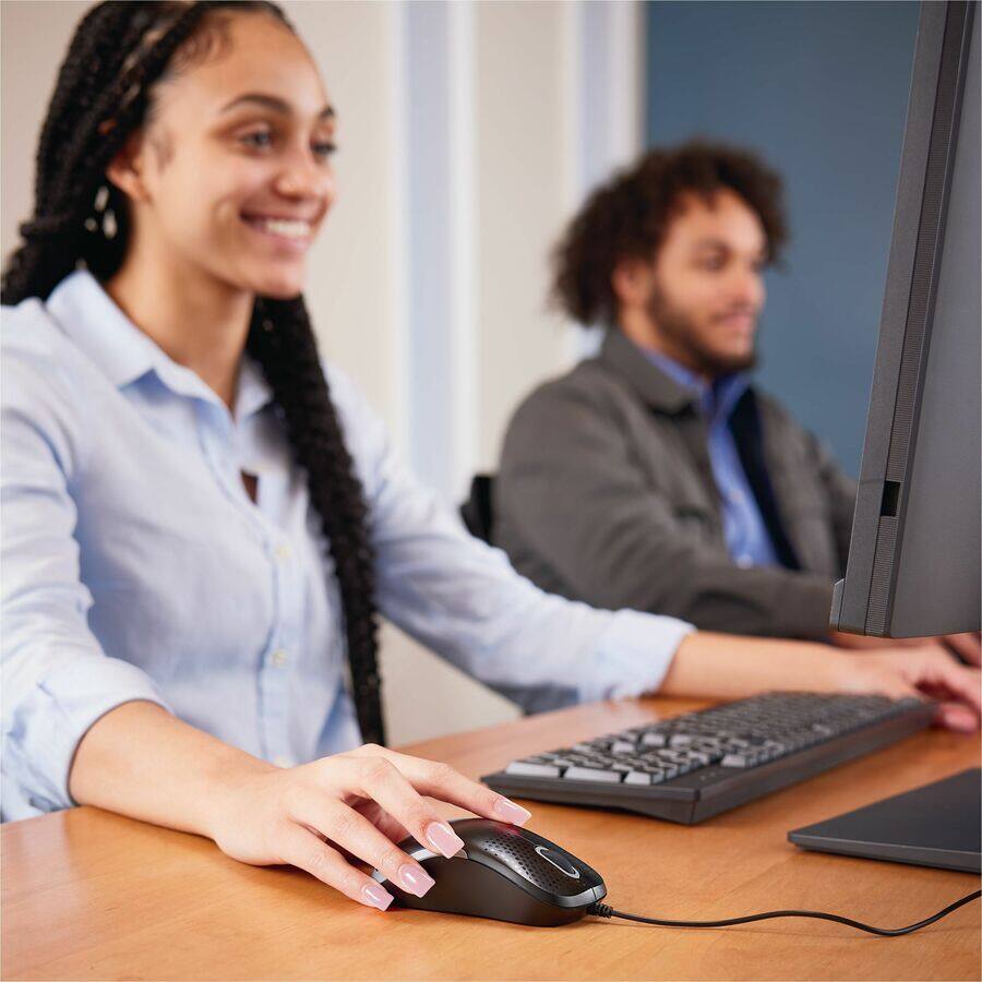 Alt View 2. Verbatim - Verbatim Silent Wired Optical Mouse USB-C&trade; - Black - Optical - Cable - Black - USB Type C - 1000 dpi - Symmetrical - Black.