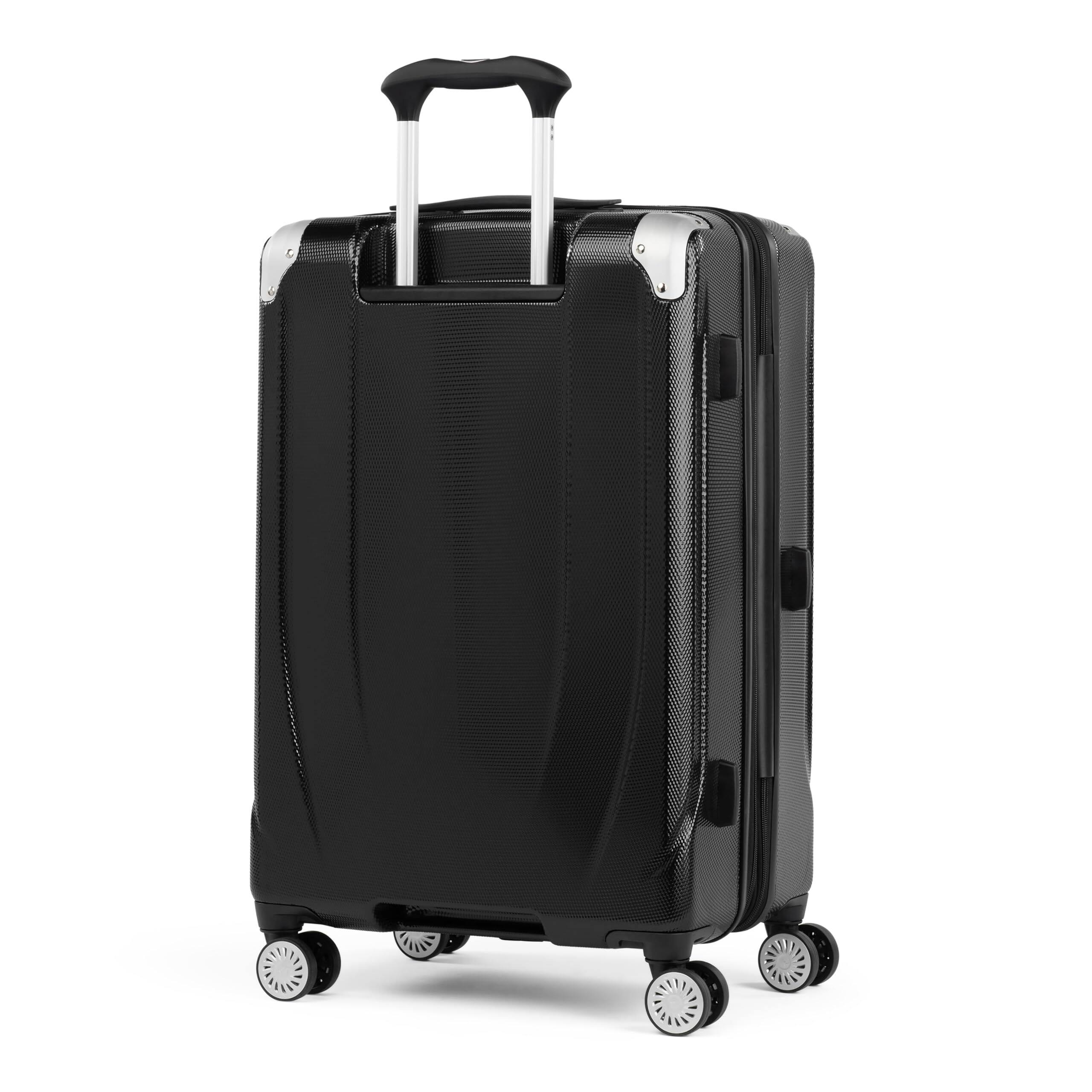 Left. Travelpro - Travelpro Pathways 3 Hardside Expandable 25" Checked Spinner - Black Knight.