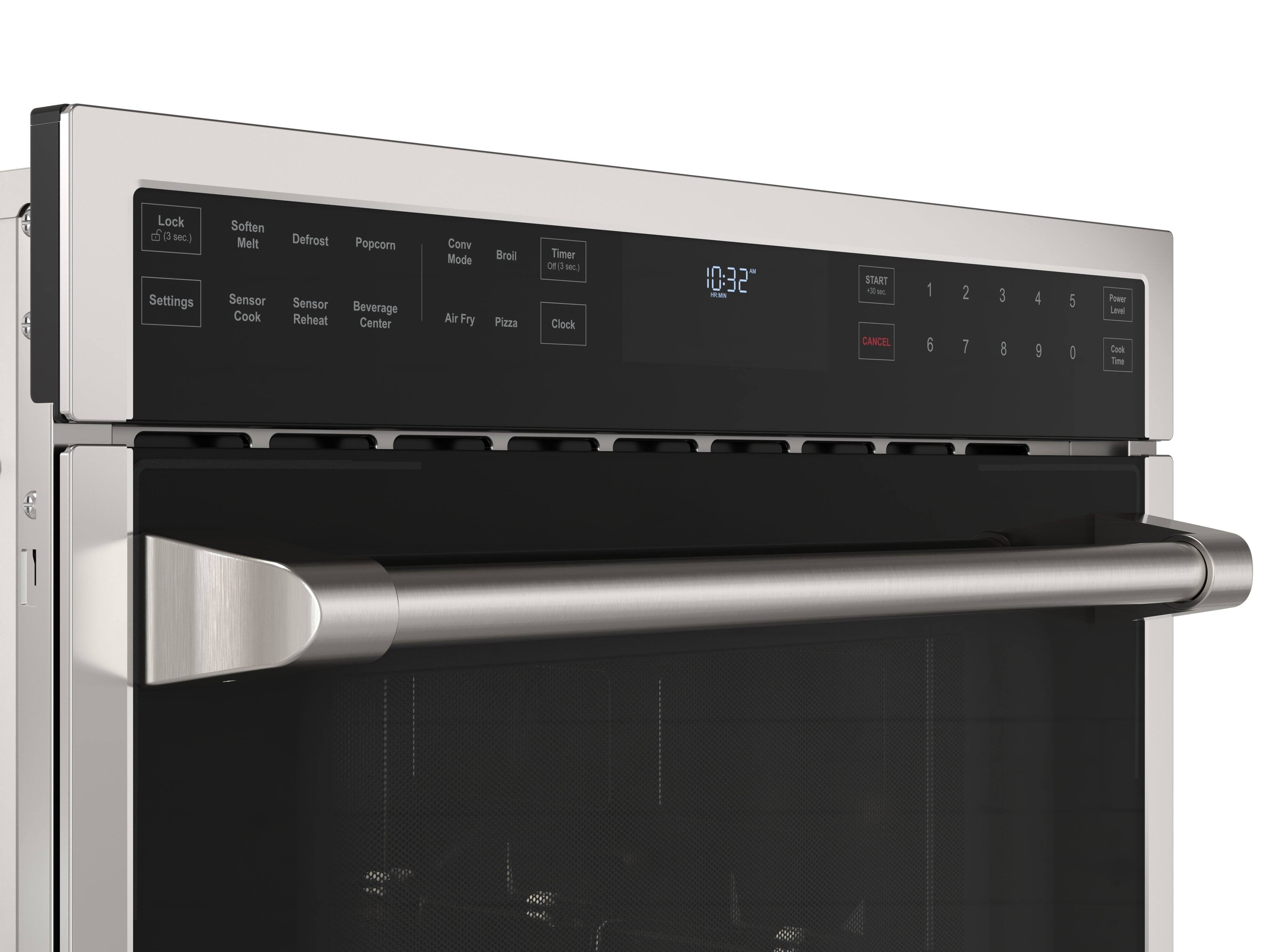 Lock (3 sec.) Settings Soften Melt Defrost Popcorn Settings Cook Sensor Sensor Reheat Beverage Center Conv Mode Broil Pizza Timer (ON 8 sec.) Clock 10:32 START +30 sec. CANCEL 1 2 3 4 5 6 7 8 9 0 Power Level Cook Time