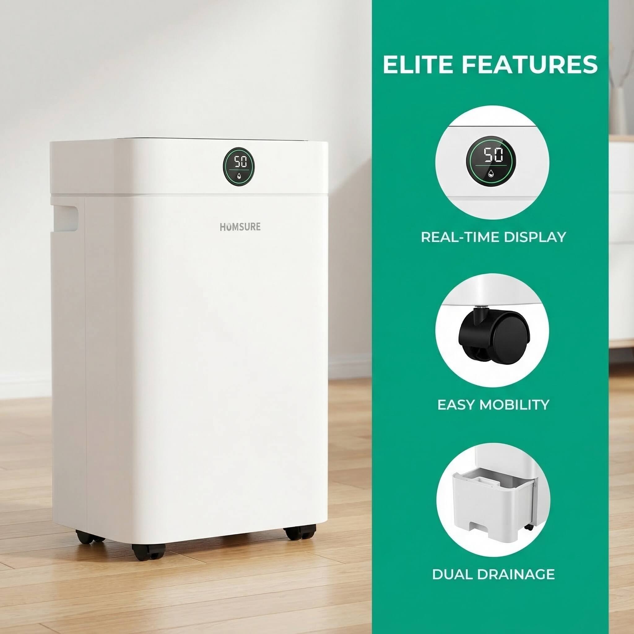 ELITE FEATURES  
- REAL-TIME DISPLAY  
- EASY MOBILITY  
- DUAL DRAINAGE