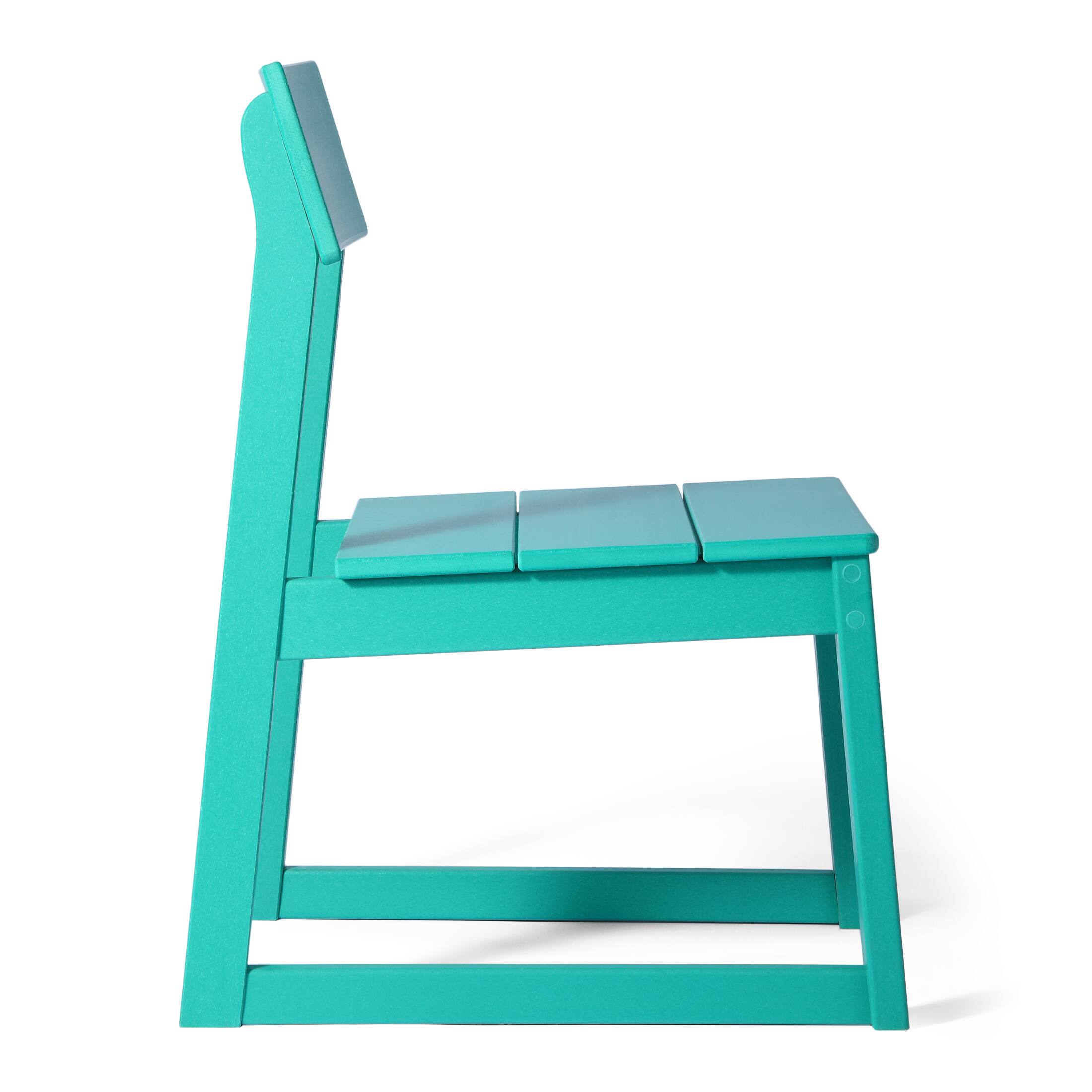 Alt View 4. WestinTrends - WestinTrends Paloma 7-Piece Modern HDPE Outdoor Patio Dining Table Set With Umbrella Hole - Turquoise.
