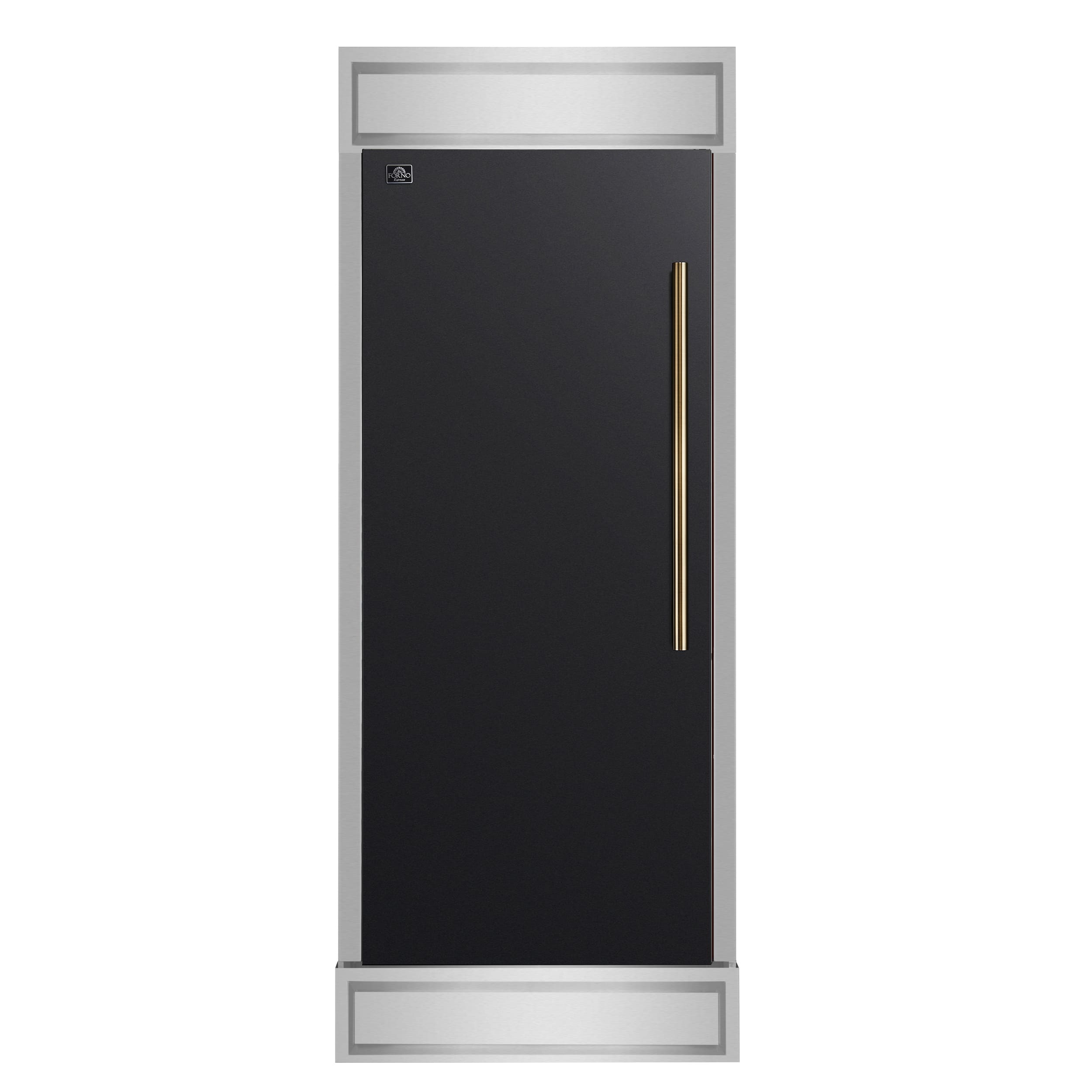 Forno Appliances - Maderno 13.6 Cu. Ft. Built-In Convertible Refrigerator-Freezer with Left Swing Door and Smooth Decorative Grill - Black/Silver