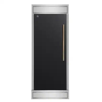 Front. Forno Appliances - Maderno 13.6 Cu. Ft. Built-In Convertible Refrigerator-Freezer with Left Swing Door and Smooth Decorative Grill - Black/Silver.