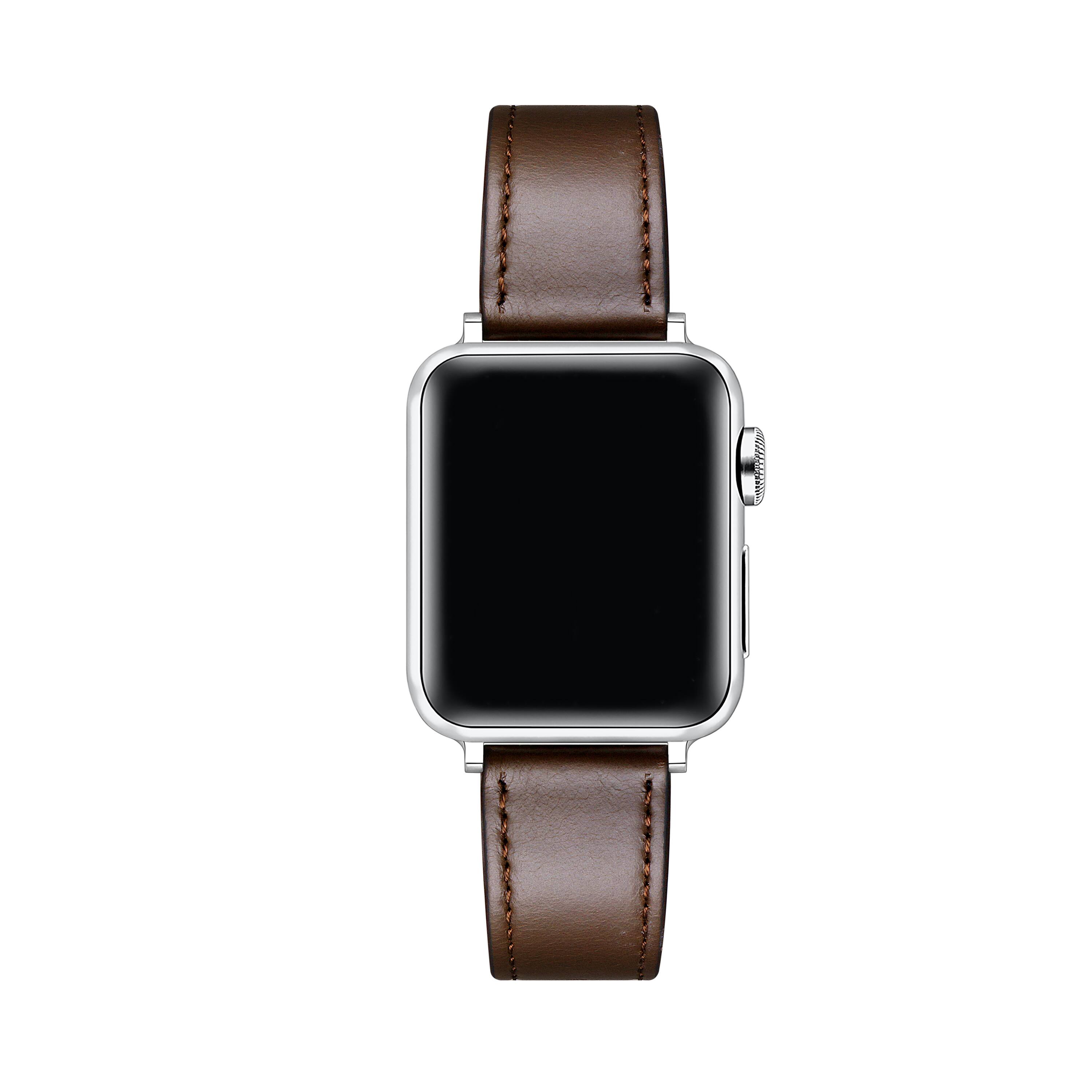 Back. Posh Tech - Drake Leather Band for Apple Watch - Chocolate.