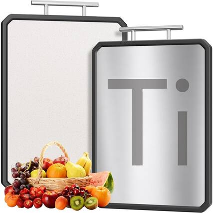 Front. PARKER SLATER - Titanium Cutting Board, 16"x11", Double-Sided, Wheat Straw PP, Dishwasher Safe.