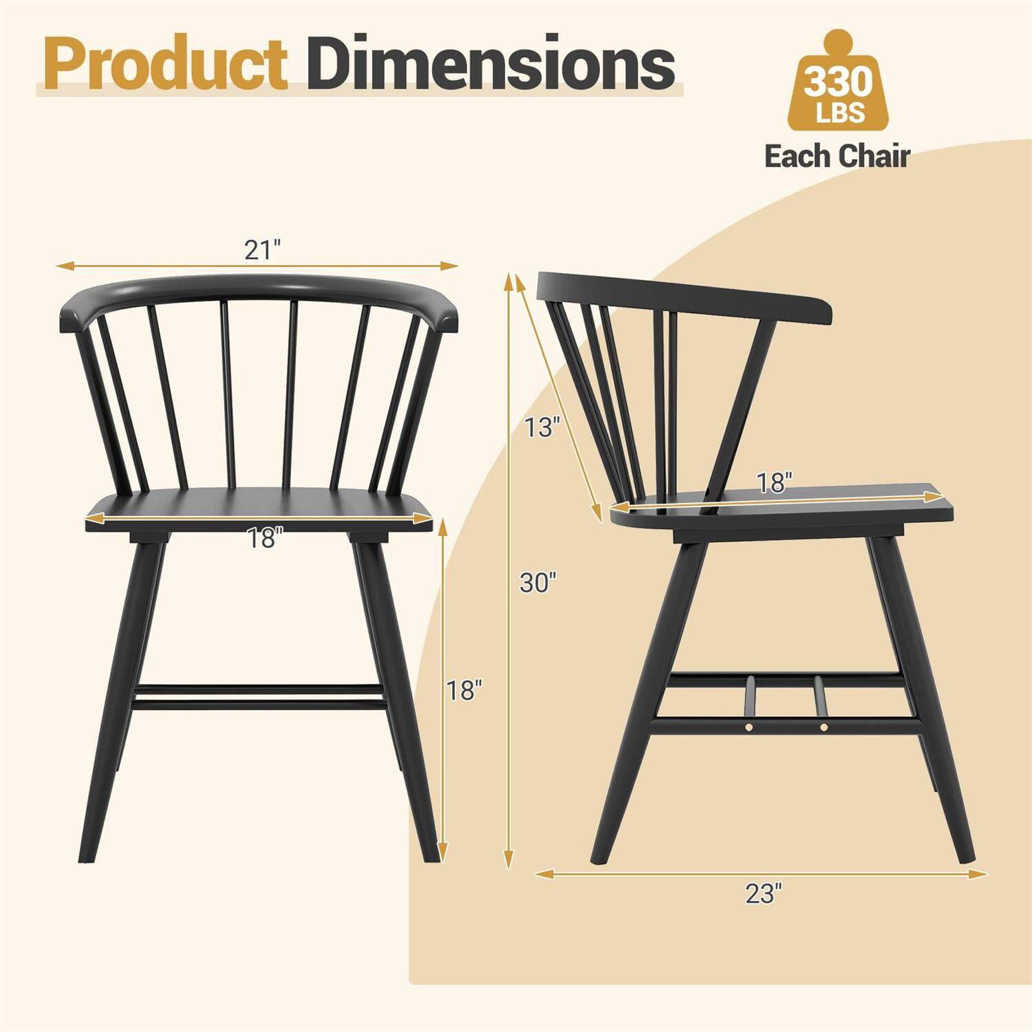 Product Dimensions  
330 LBS Each Chair  
21" 13" 18" 18" 30" 18" 23"