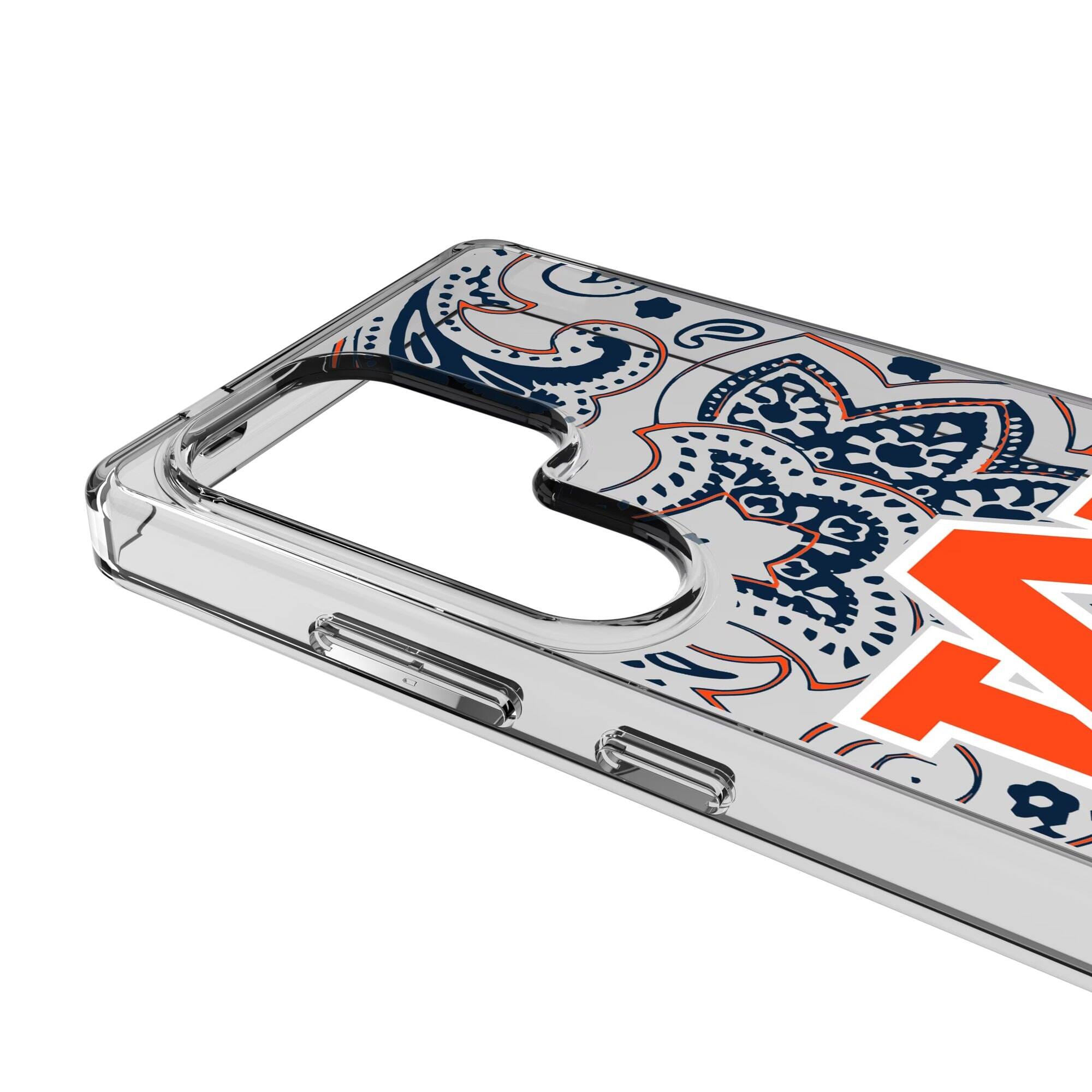 Alt View 2. Keyscaper - Auburn Tigers Paisley Galaxy Clear Case - S23 - Multicolor.