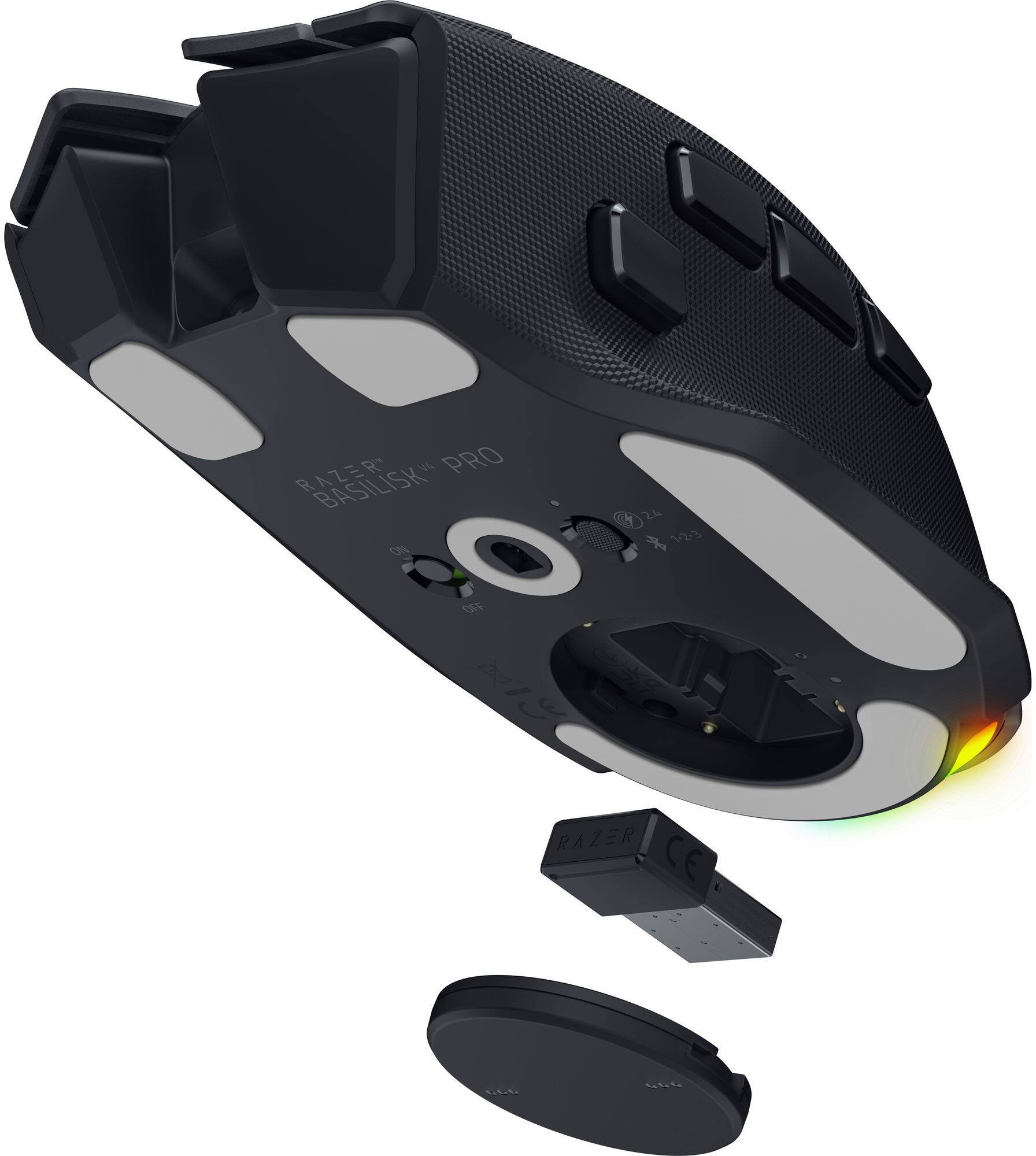 RAZER V4 PRO BASILISK ON  
2.4 1-2-3  
OFF  
CE  
UK  
RAZER CE