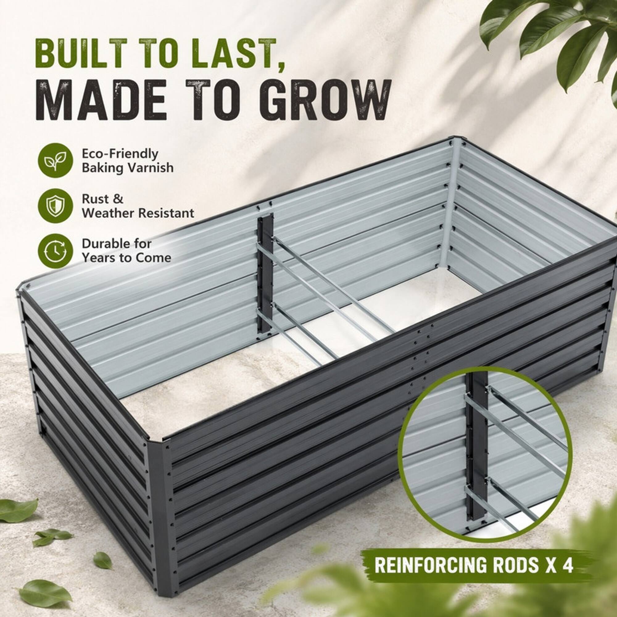 BUILT TO LAST, MADE TO GROW

- Eco-Friendly Baking Varnish
- Rust & Weather Resistant
- Durable for Years to Come

REINFORCING RODS X 4