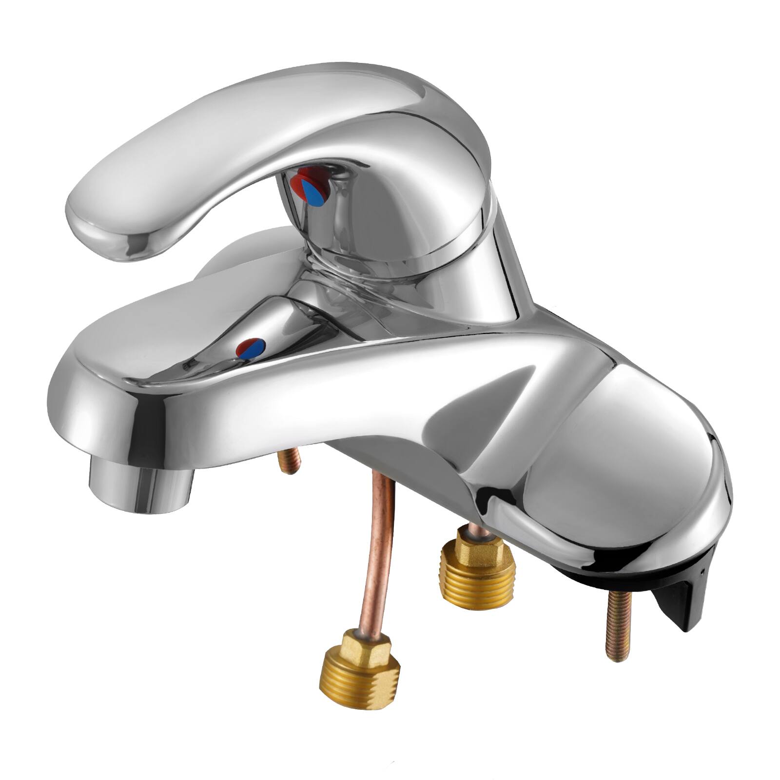 Alt View 5. VEVOR - Single Handle Sink Faucet, Chrome-Plated Silver Single Handle Bathroom Faucet, Kitchen Water Faucets - Sliver.