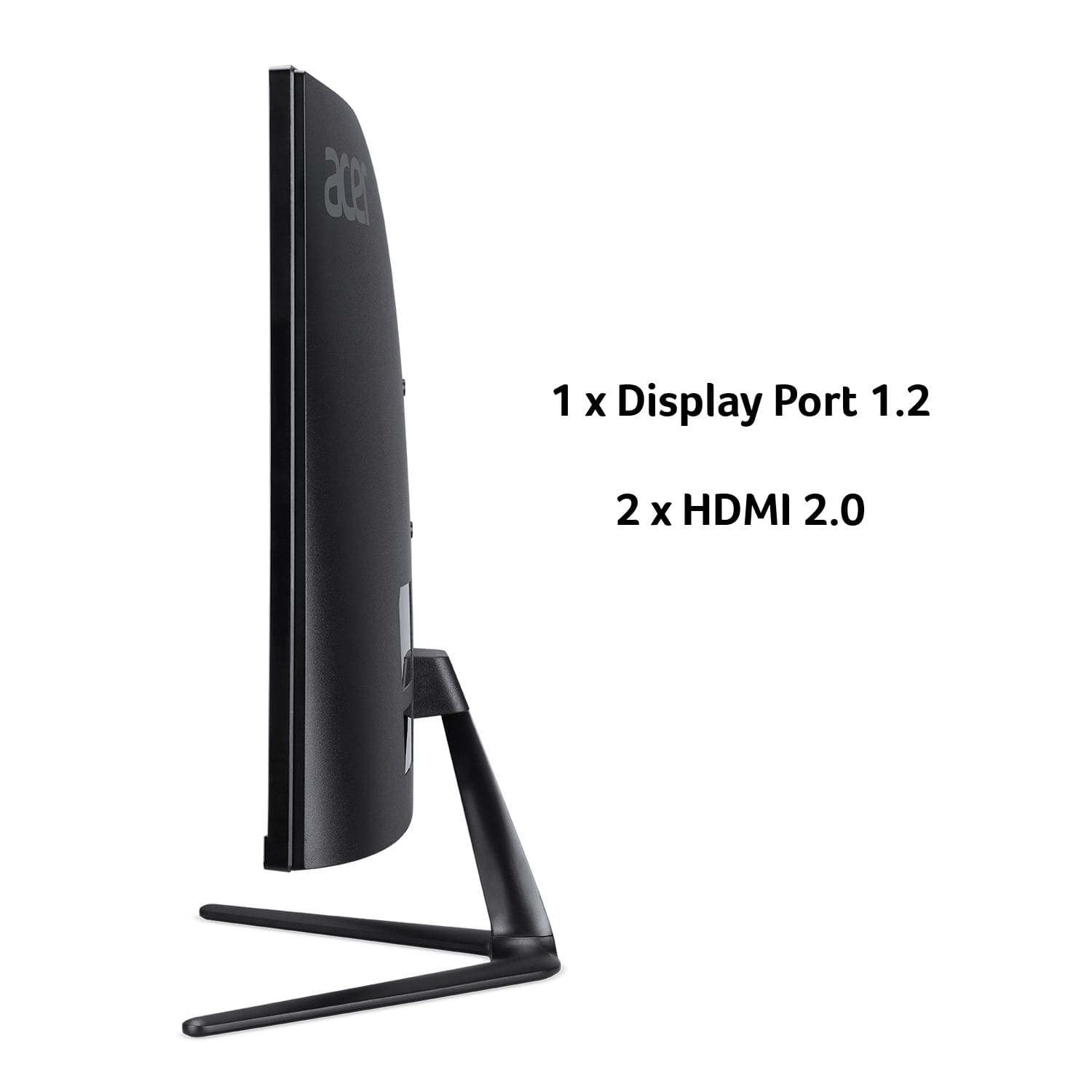 The text on the image reads "1 x Display Port 1.2 2 x HDMI 2.0."