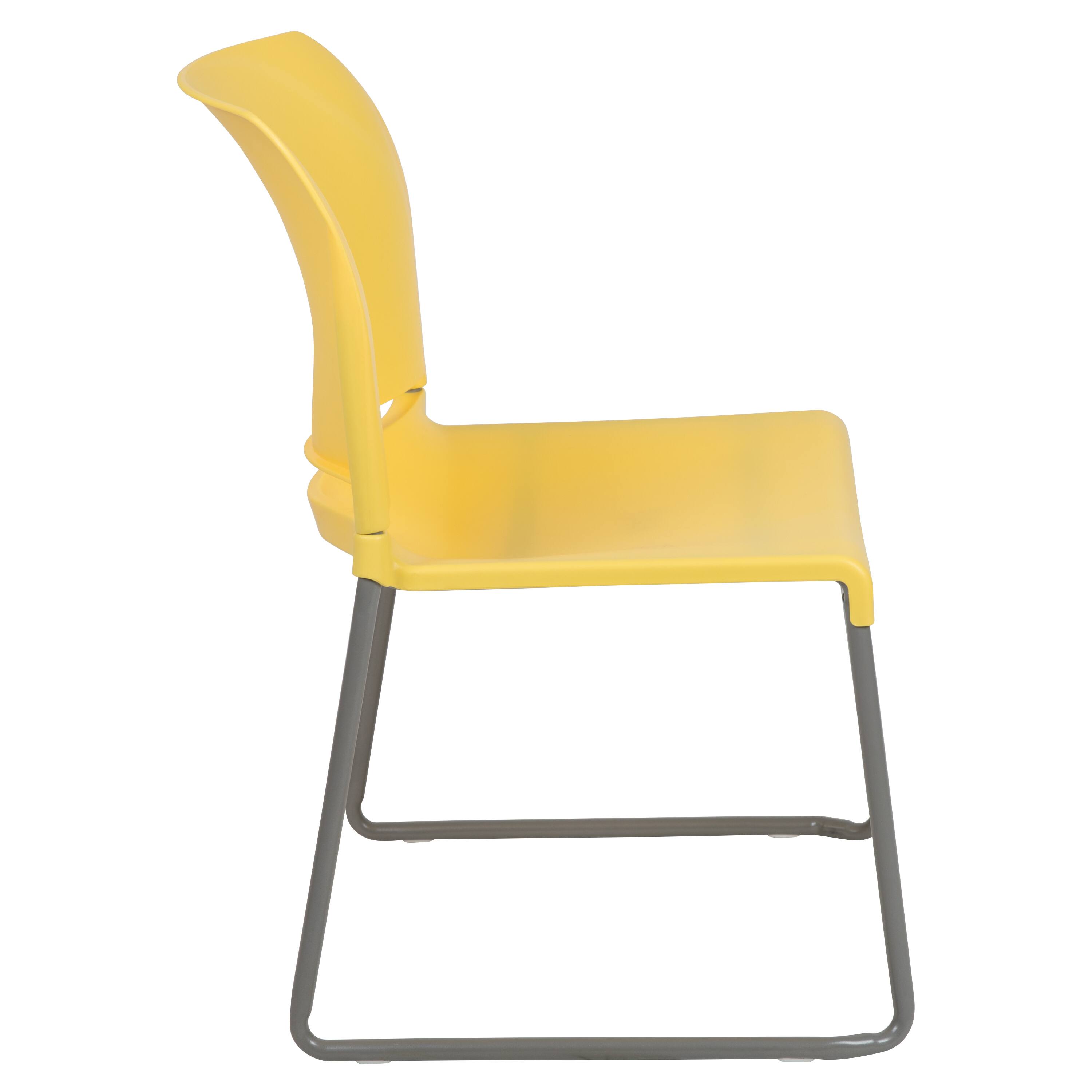 Alt View 8. Emma + Oliver - Home and Office Guest Chair Full Back Contoured Sled Base Stack Chair - Yellow.