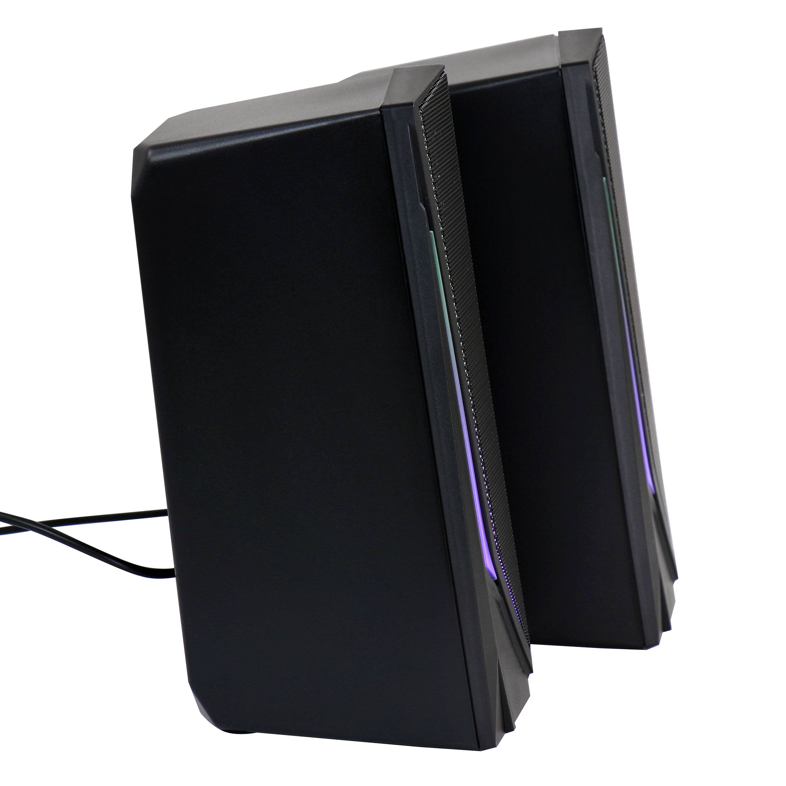 Left. beFree Sound - beFree Sound 2.0 Computer Gaming Speakers with LED RGB Lights - Black.